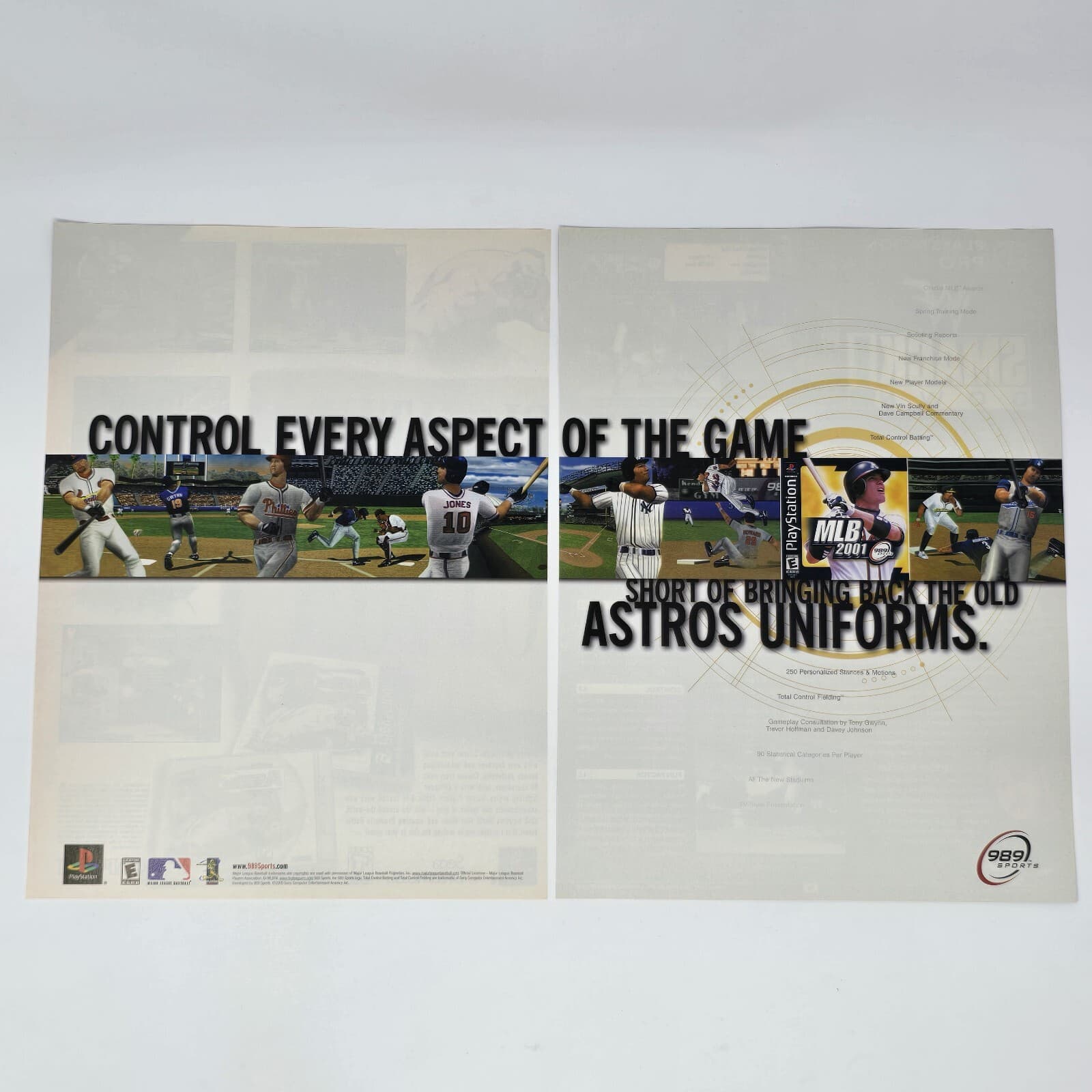 MLB 2001 Sony PlayStation PS1 989 Control Print Ad/Poster Official Promo Art