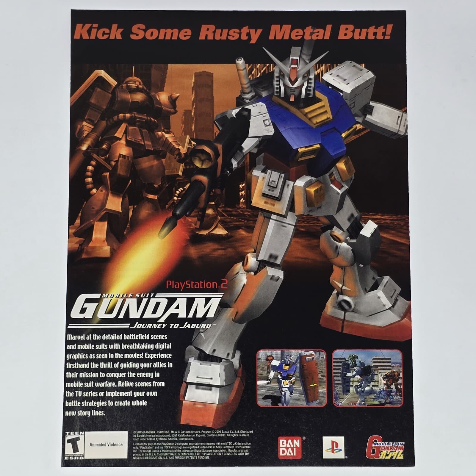 Mobile Suit Gundam PlayStation PS2 Metal Butt Print Ad/Poster Official Promo Art