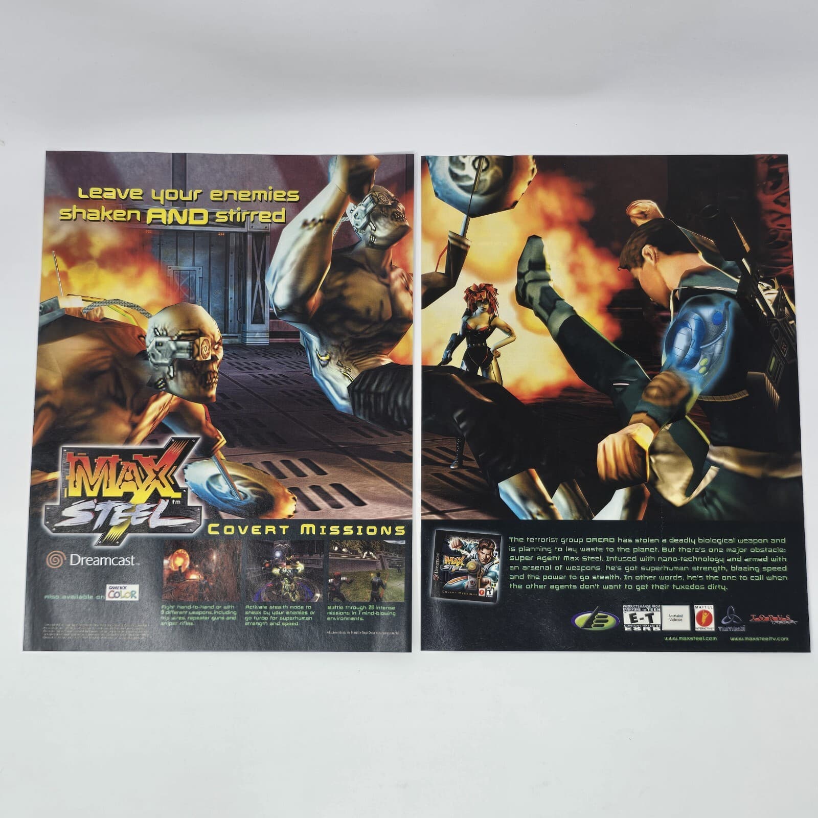 Max Steel Sega Dreamcast GameBoy Color Shaken Print Ad/Poster Official Promo Art