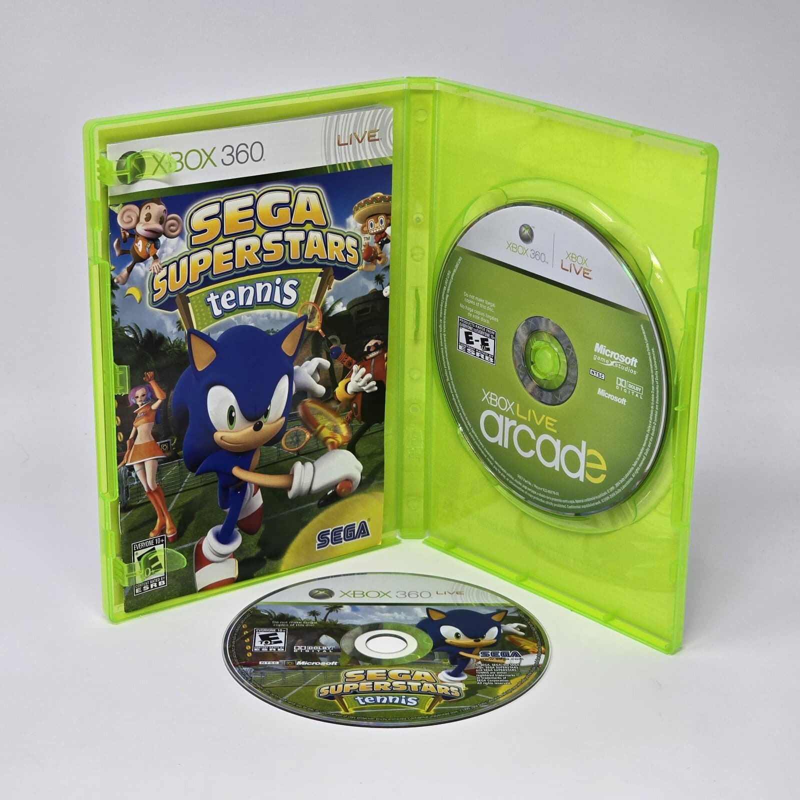 Sega Superstars Tennis Sonic + Live Arcade (Xbox 360) CIB COMPLETE & TESTED - Thumbnail 2