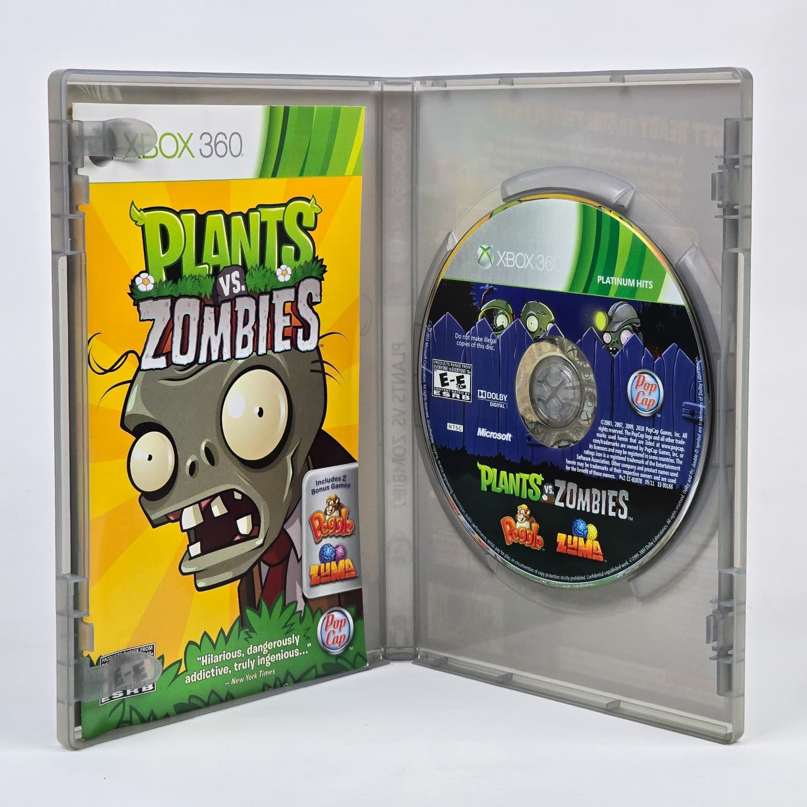 Plants vs Zombies + Peggle + Zuma (Xbox 360) Platinum CIB COMPLETE & TESTED - Thumbnail 2