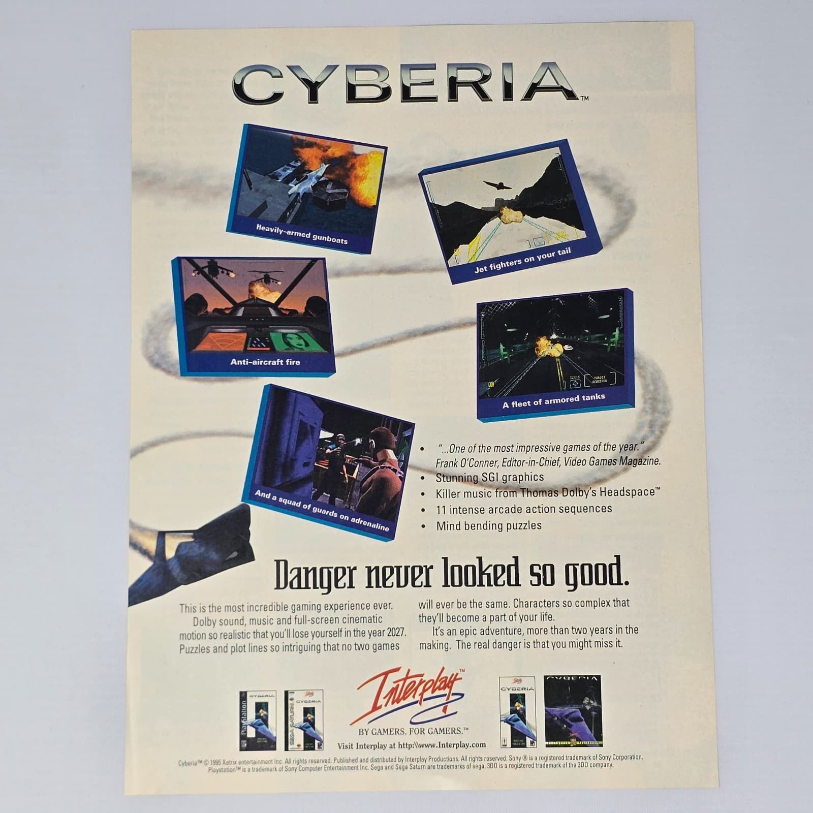 Cyberia PlayStation PS1 Sega Saturn Danger Never Looked So Good Print Ad/Poster