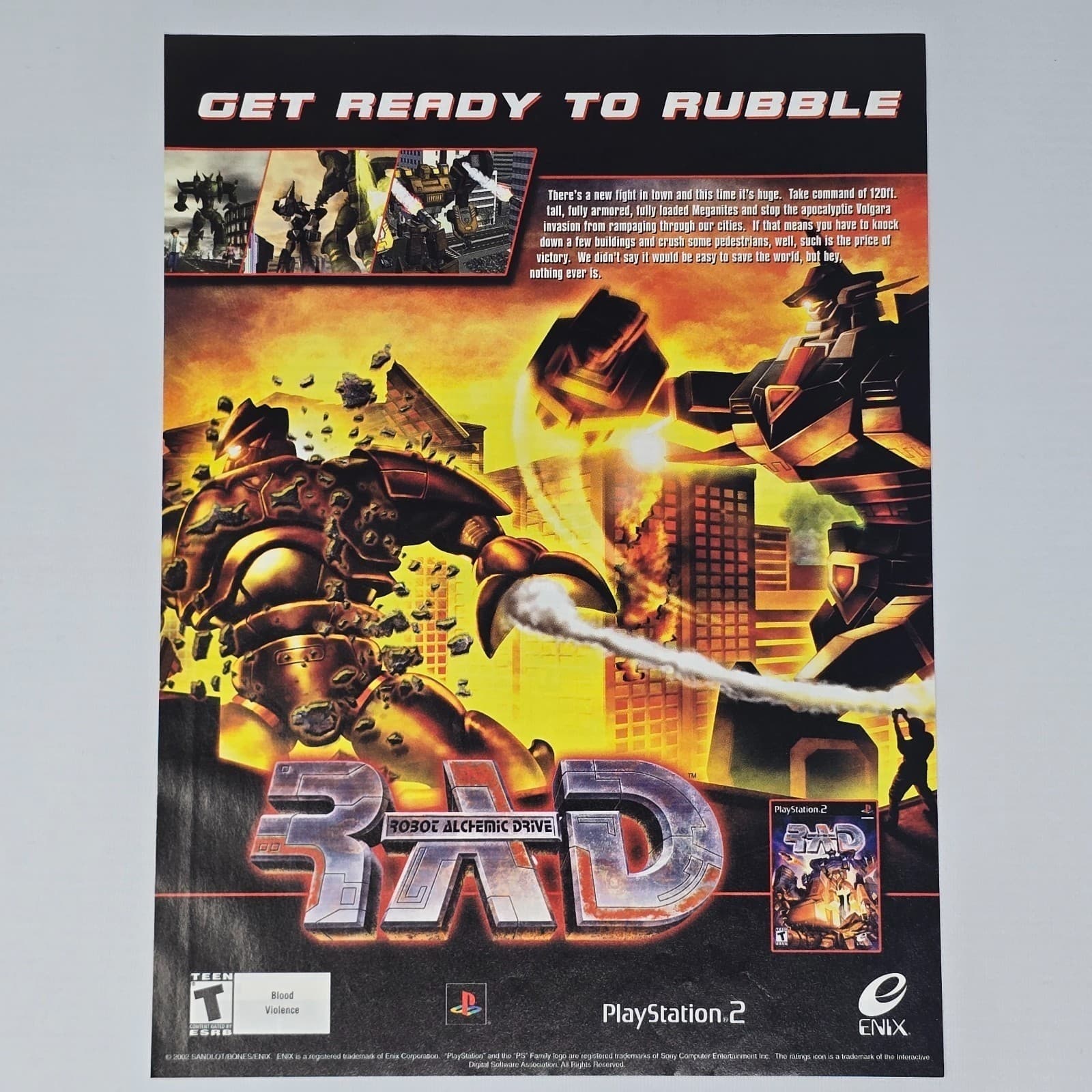 RAD Robot Alchemic Drive PlayStation 2 PS2 Authentic Magazine Ad