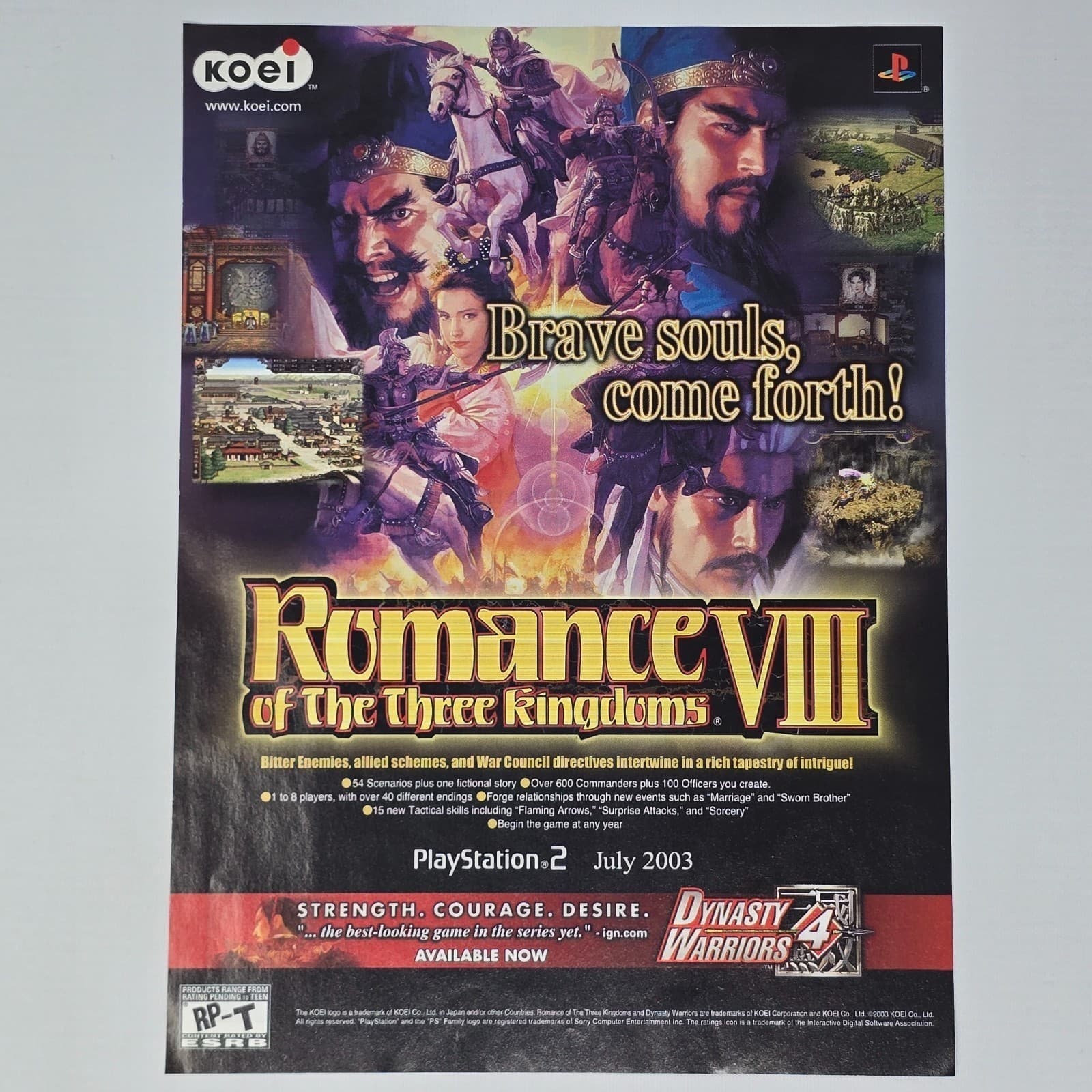 Romance VIII PlayStation 2 PS2 Authentic Magazine Ad