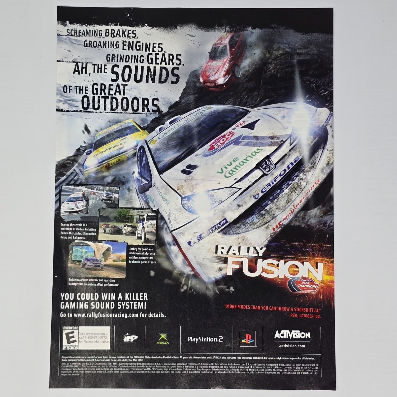 Rally Fusion Xbox PlayStation 2 PS2 Authentic Magazine Ad