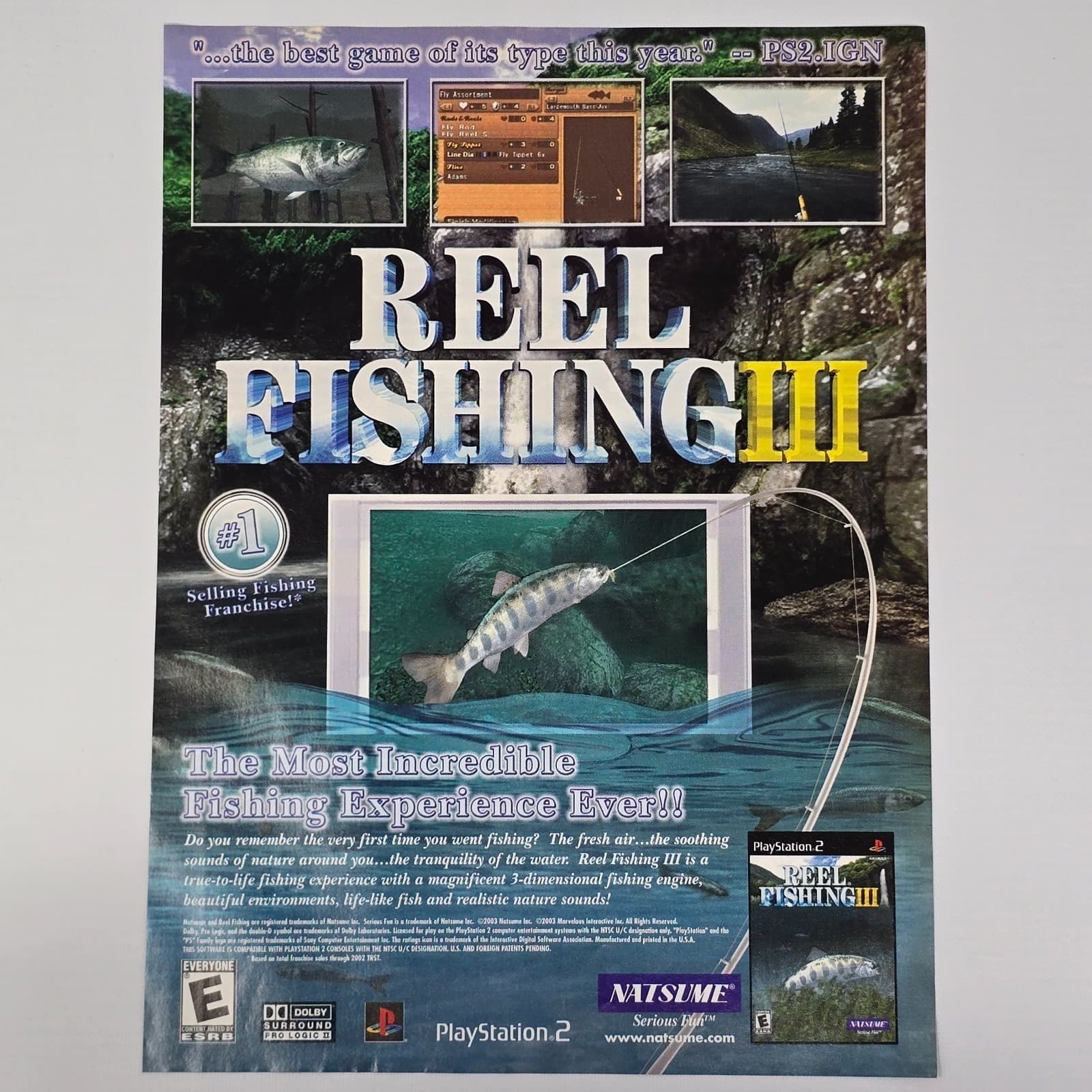 reel Fishing III 3 PlayStation 2 PS2 Authentic Magazine Ad