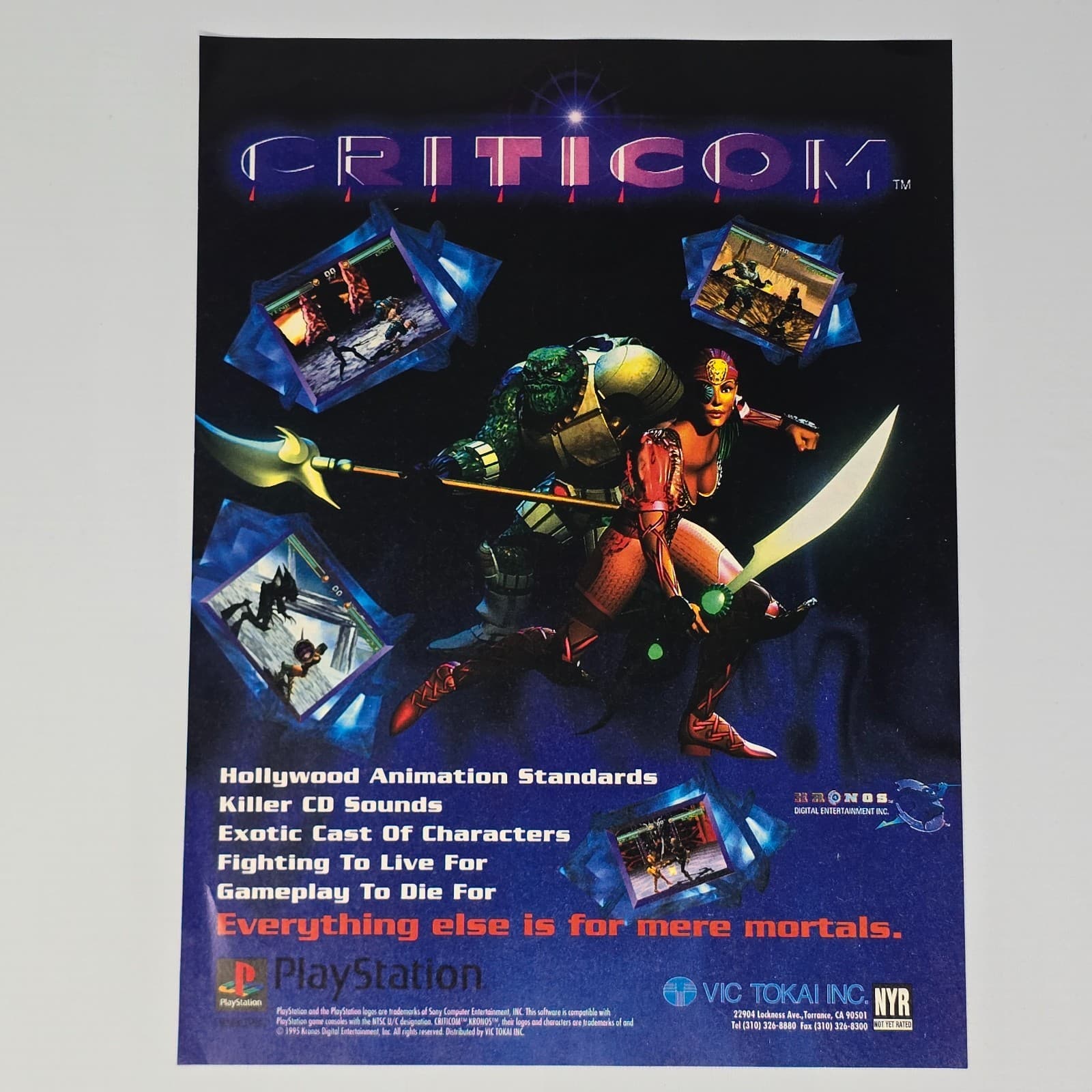 Criticom PlayStation PS1 Hollywood Animation Print Ad/Poster