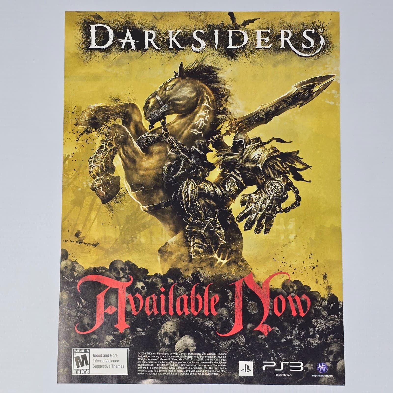 Darksiders PlayStation 3 PS3 Available Now Print Ad/Poster