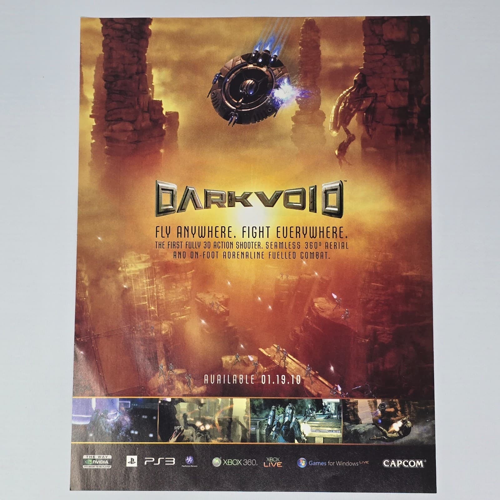Dark Void Xbox 360 PlayStation 3 PS3 PC Fight Print Ad/Poster