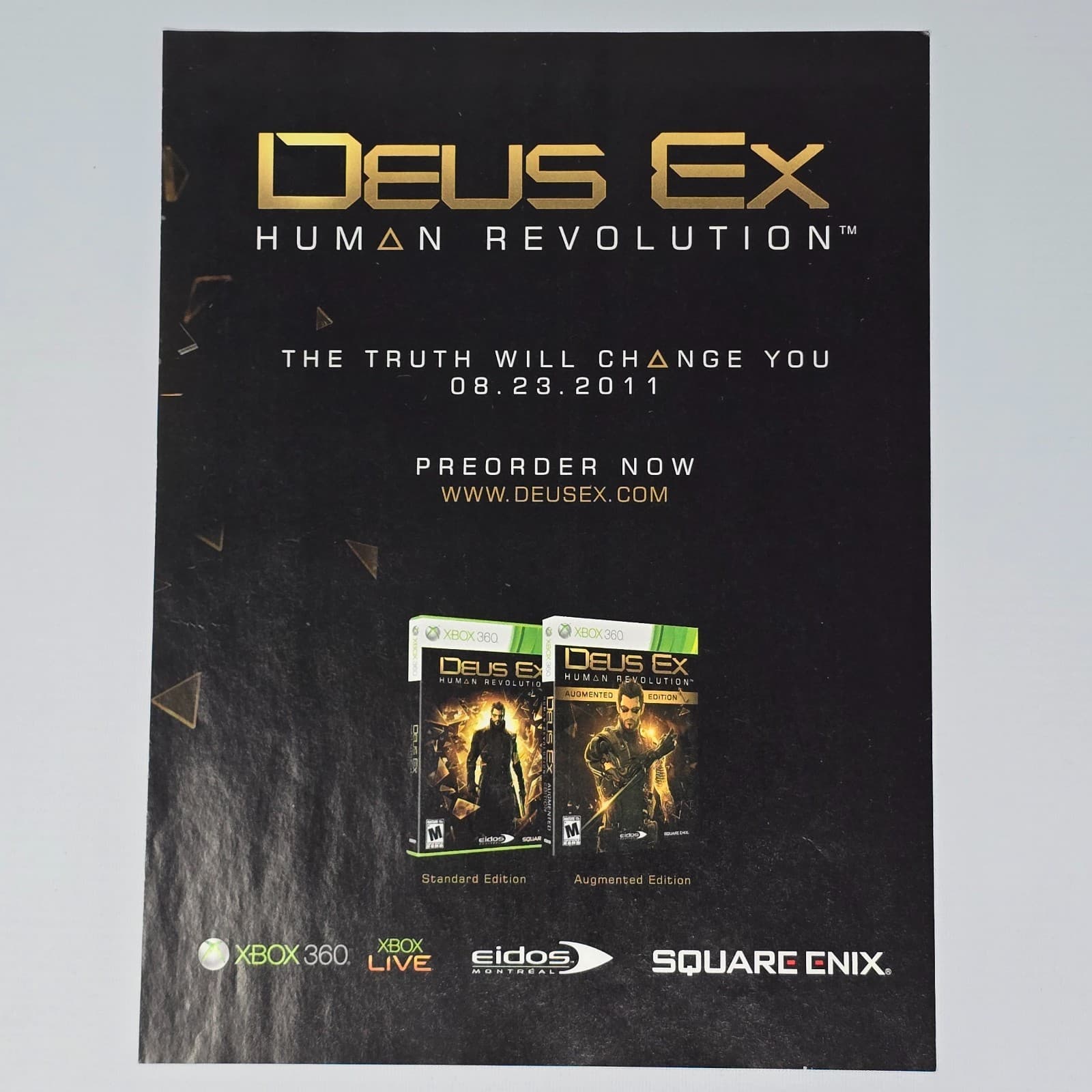 Deus Ex Xbox 360 Revolution Print Ad/Poster
