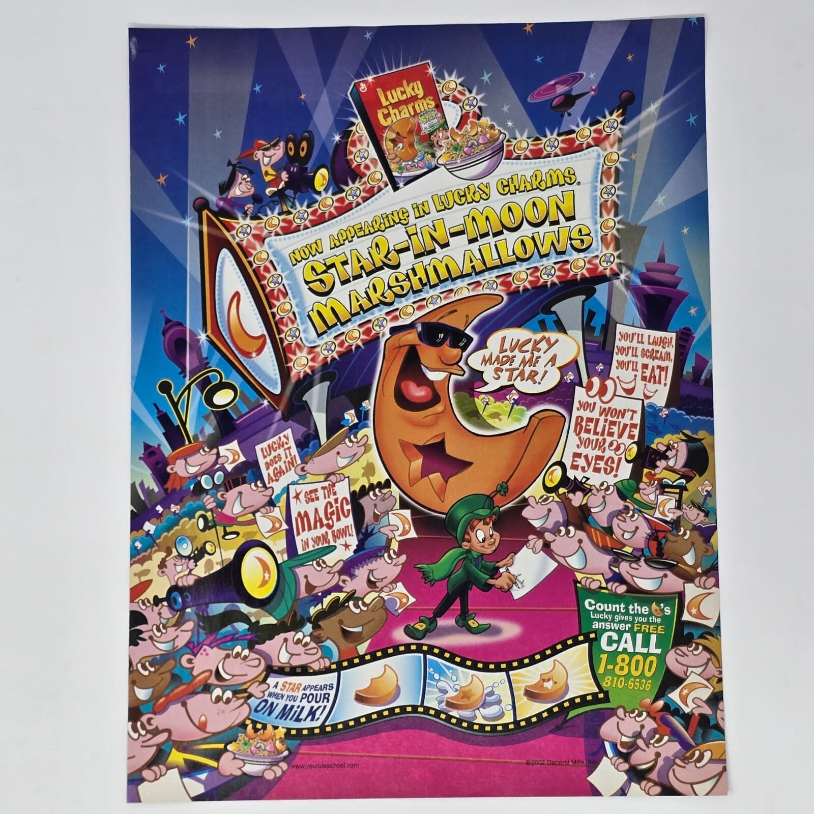 Luckey Charms Cereal Star-in-Moon Marshmallows Print Ad/Poster Promo Art