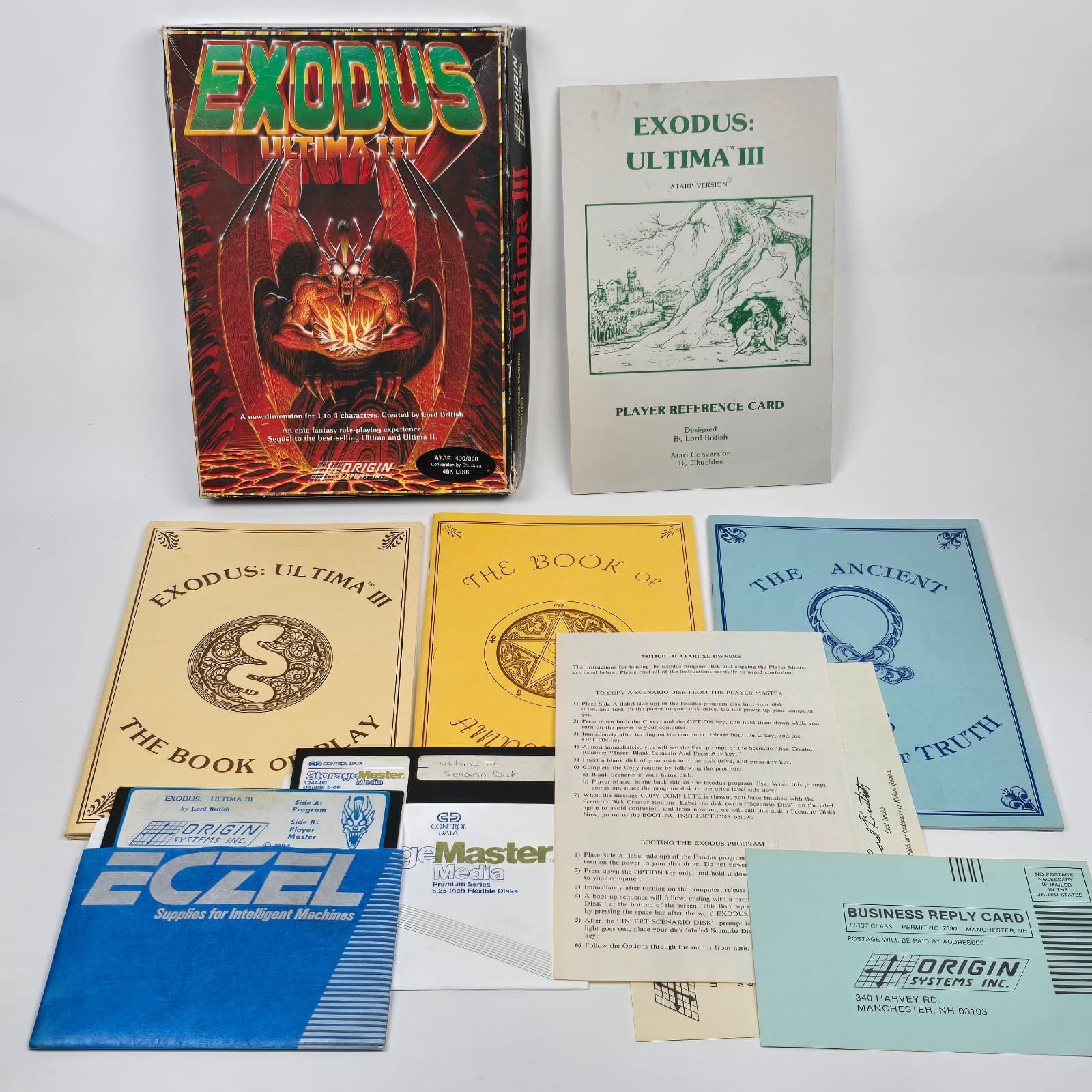 Ultima III 3: Exodus (Atari 400 800 XL XE) Floppy Disk NO MAP (BOOT ERROR)