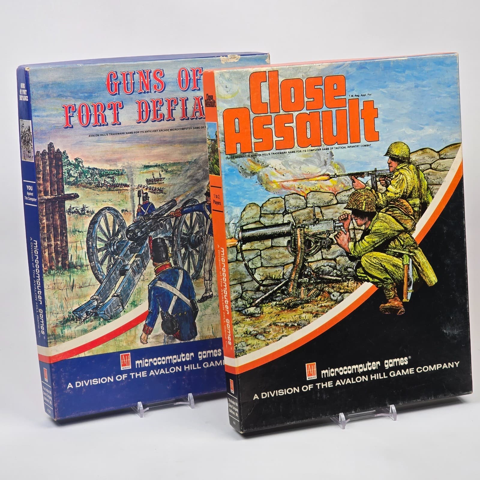 Close Assault & Guns of Fort Defiance LOT (Atari 400 800 XL XE) CIB (BOOT ERROR)
