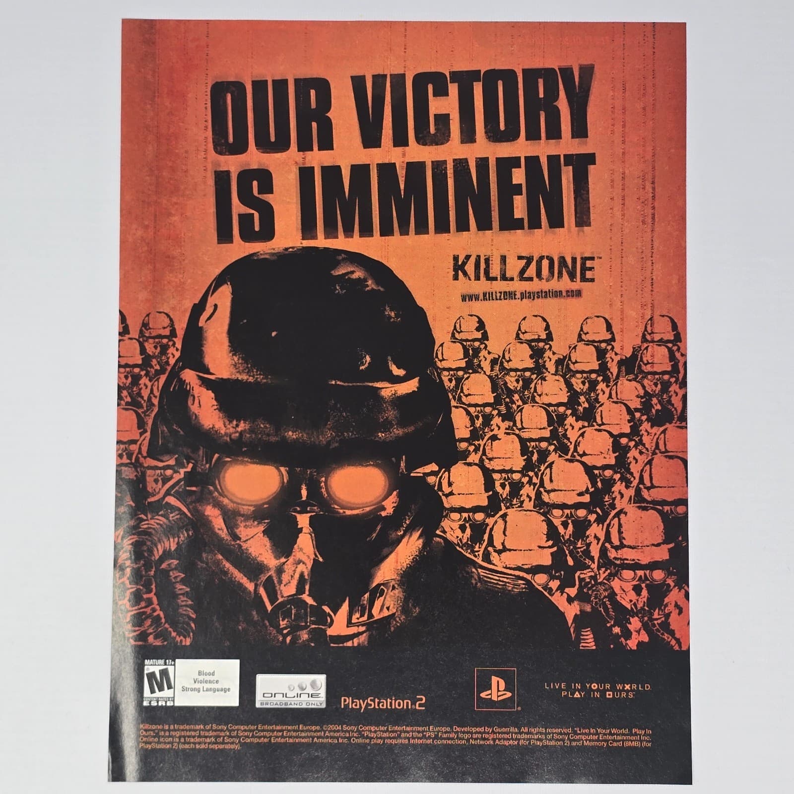 Kill Zone PlayStation 2 PS2 Victory Is Imminent Print Ad/Poster