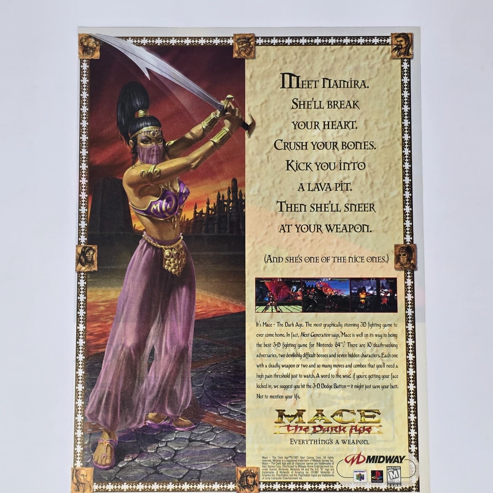 Mace The Dark Age Nintendo 64 N64 PS1 Meet Namira Print Ad/Poster Promo Art