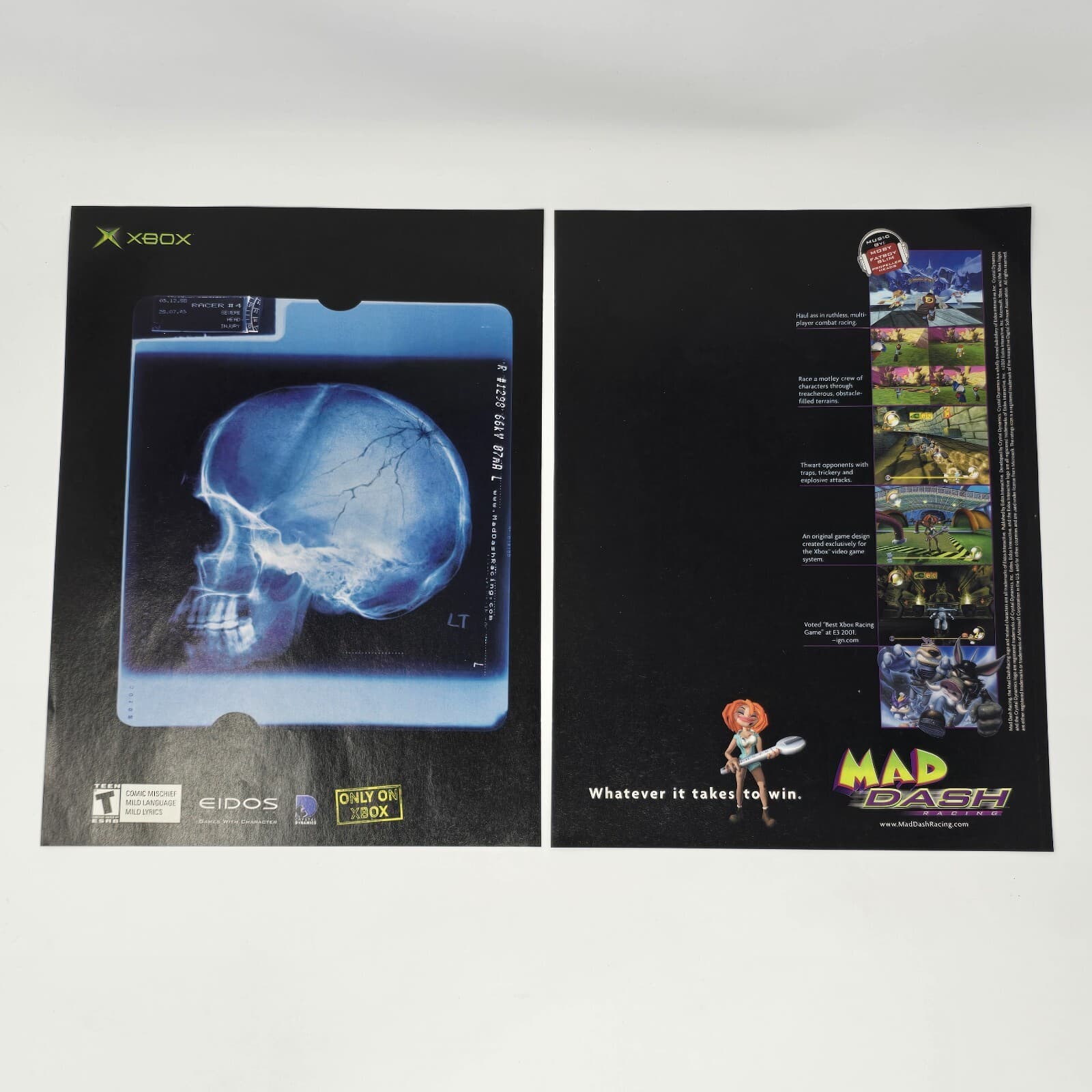 Mad Dash Racing Microsoft Xbox Skull Print Ad/Poster Promo Art