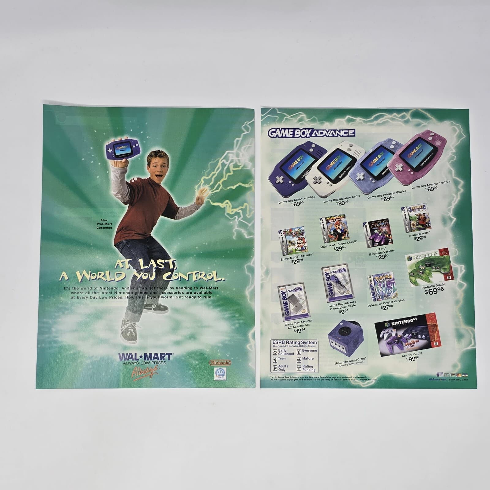 Wal-Mart Nintendo World You Control GREEN Print Ad/Poster Official Promo Art