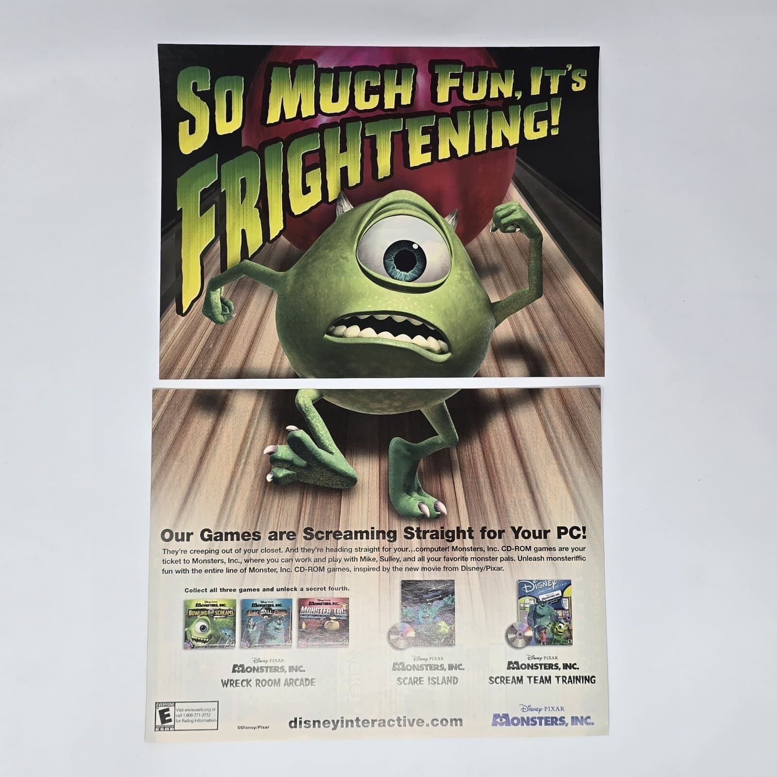 Monsters Inc PC So Much Fun It's Frightening Print Ad/Poster Official Promo Art