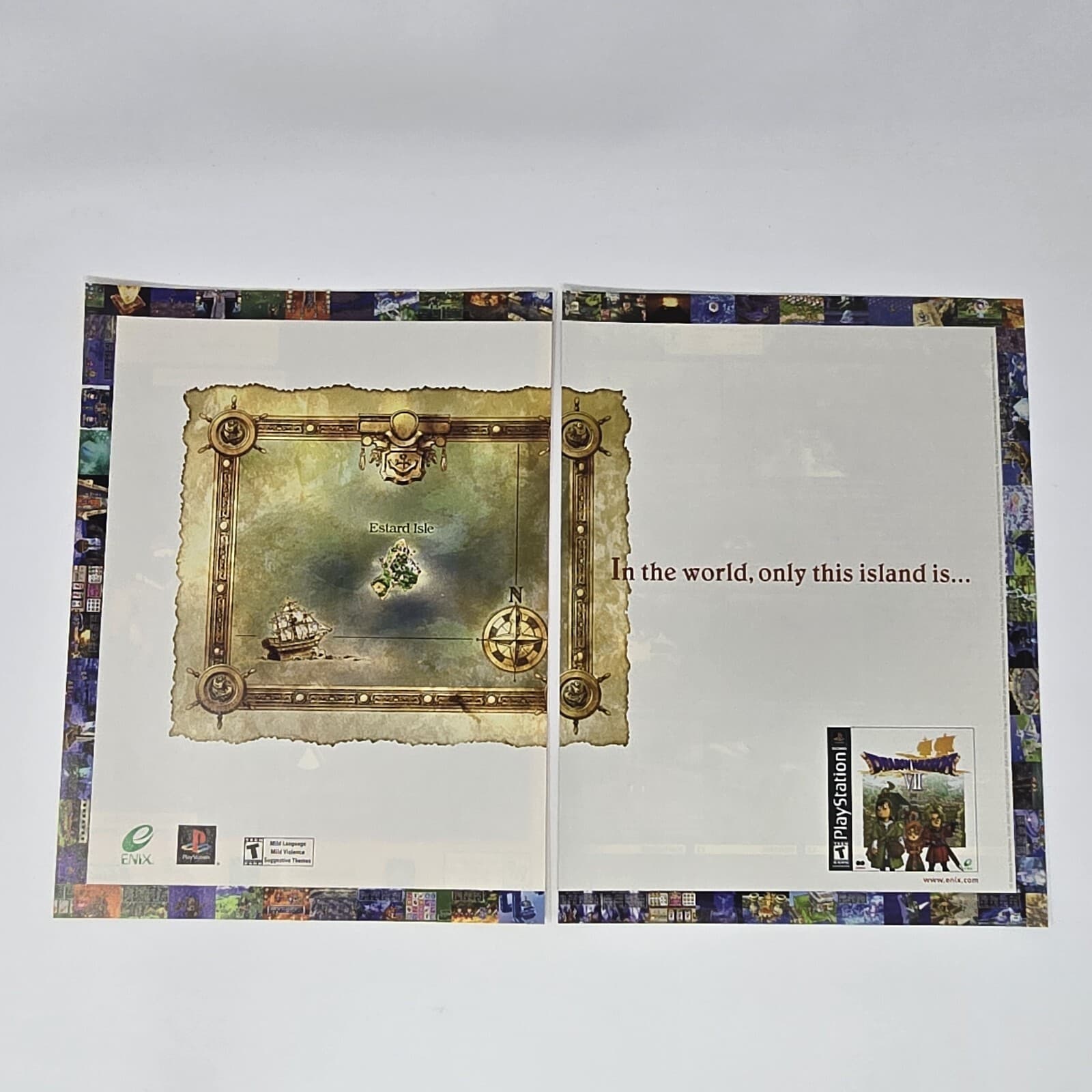 Dragon Warrior VII 7 PS1 Only This Island Print Ad/Poster Official Promo Art