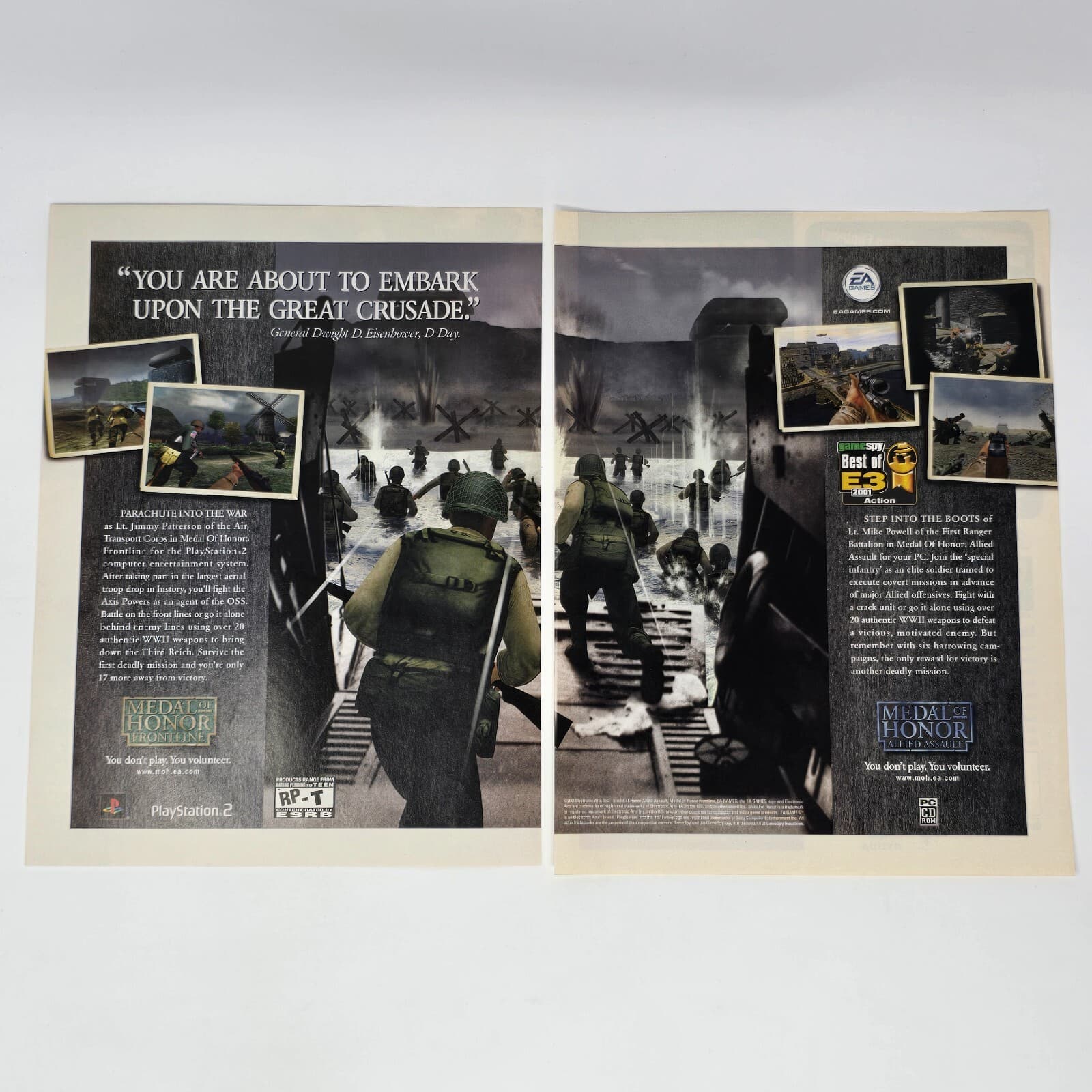 Medal of Honor Frontline PlayStation 2 PS2 PC Embark Print Ad/Poster Promo Art