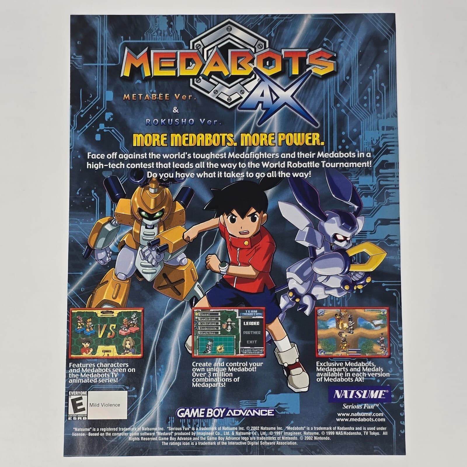 Medabots AX Nintendo GameBoy Advance More Power Print Ad/Poster Promo Art