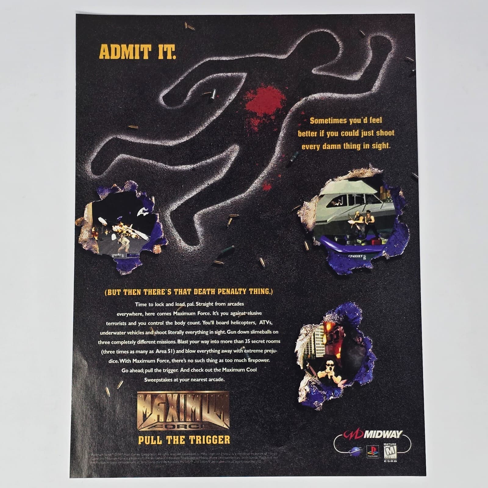Maximum Force Sega Saturn PlayStation 1 PS1 Admit It Print Ad/Poster Promo Art
