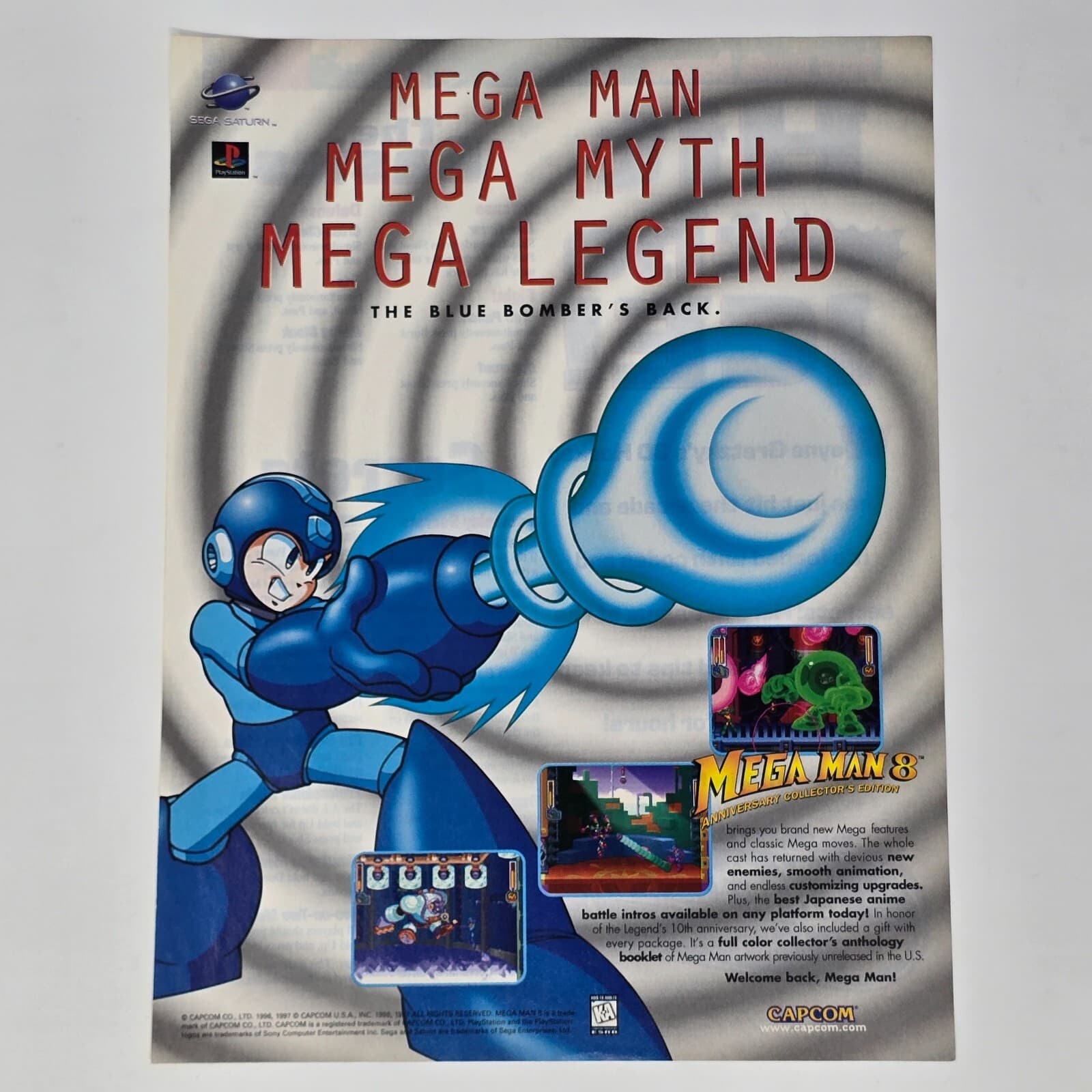 Mega Man 8 Sega Saturn Sony PlayStation 1 PS1 Legend Print Ad/Poster Promo Art