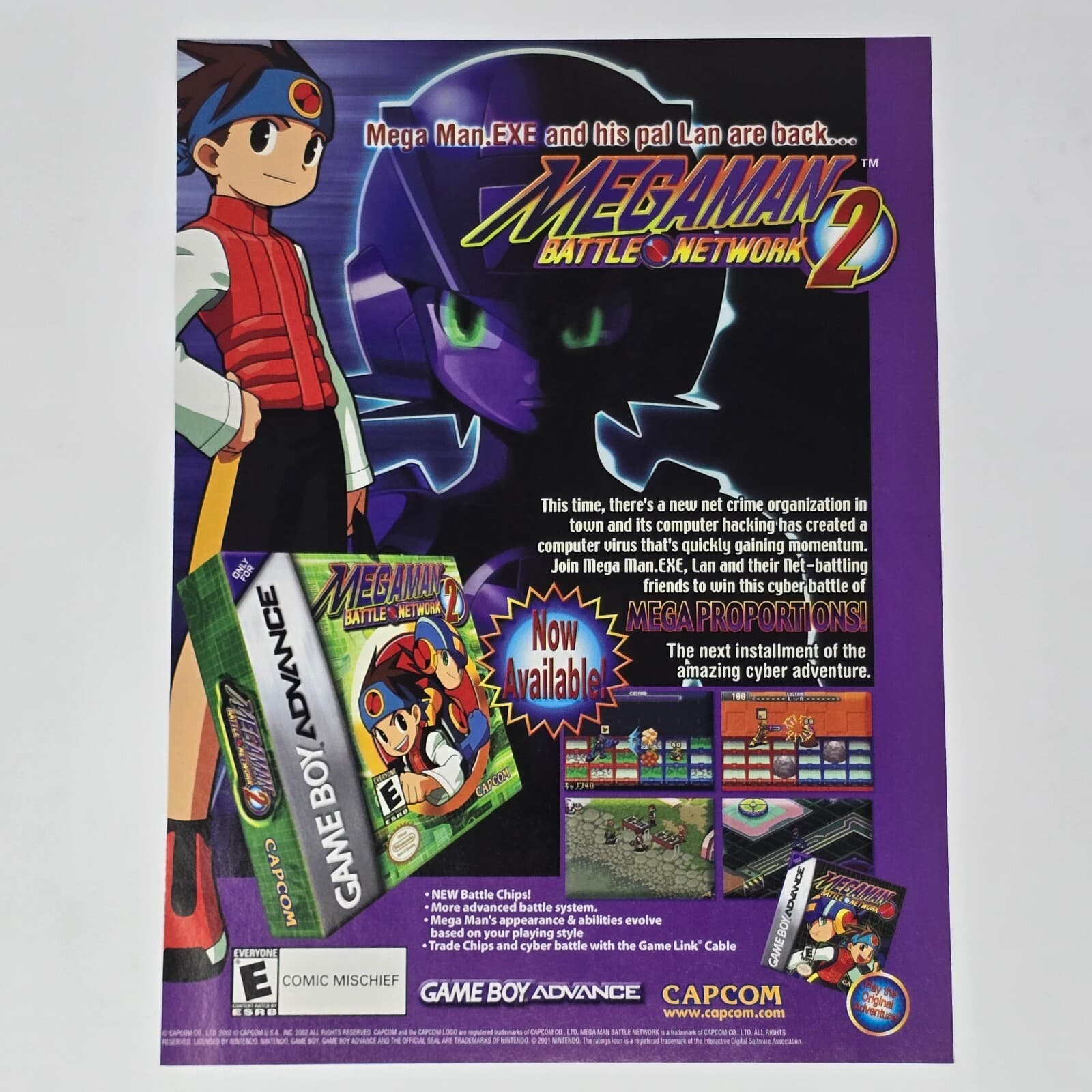 Mega Man Battle Network 2 GameBoy Advance Virus Print Ad/Poster Promo Art