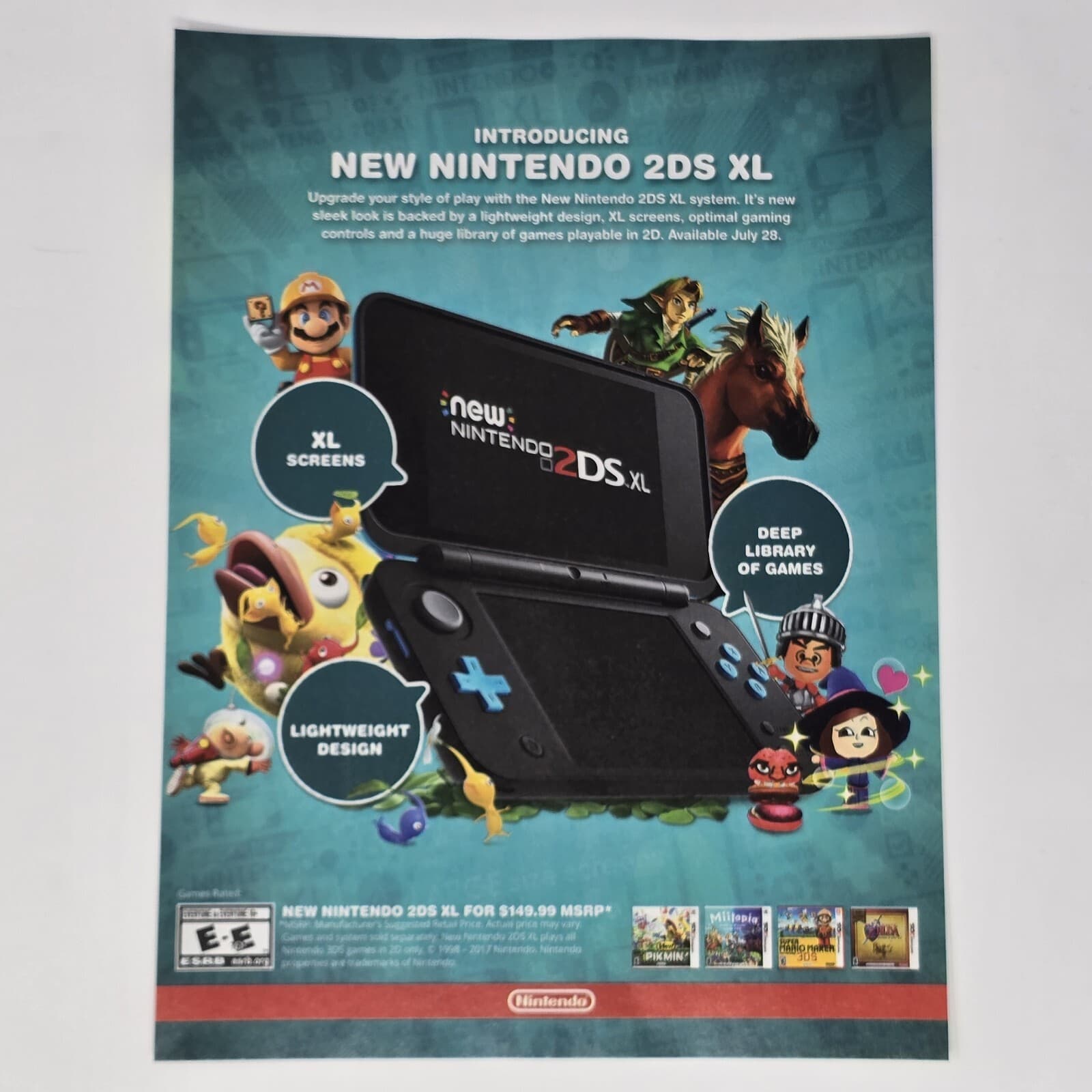 New Nintendo 2DS XL Introducing Print Ad/Poster Official Promo Art