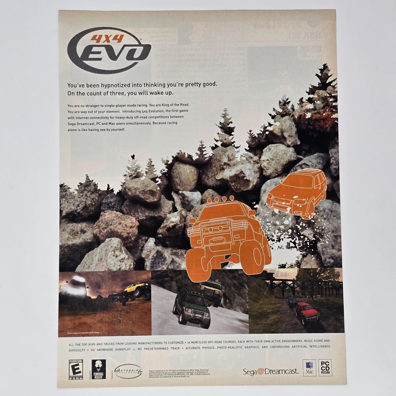 4x4 Evo Sega Dreamcast PC Hypnotized Print Ad/Poster Official Promo Art