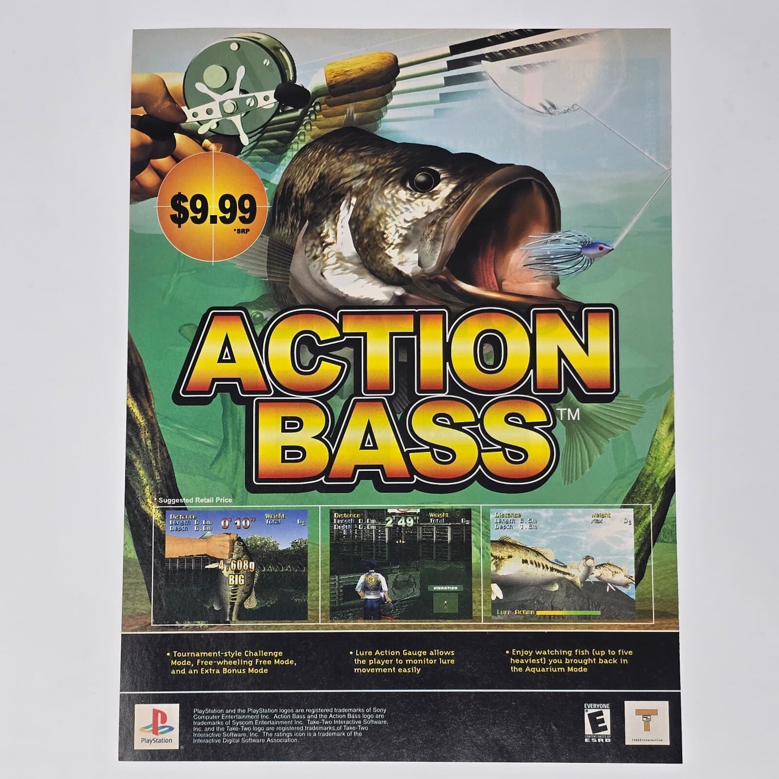 Action Bass Sony PlayStation PS1 Enjoy Print Ad/Poster Official Promo Art
