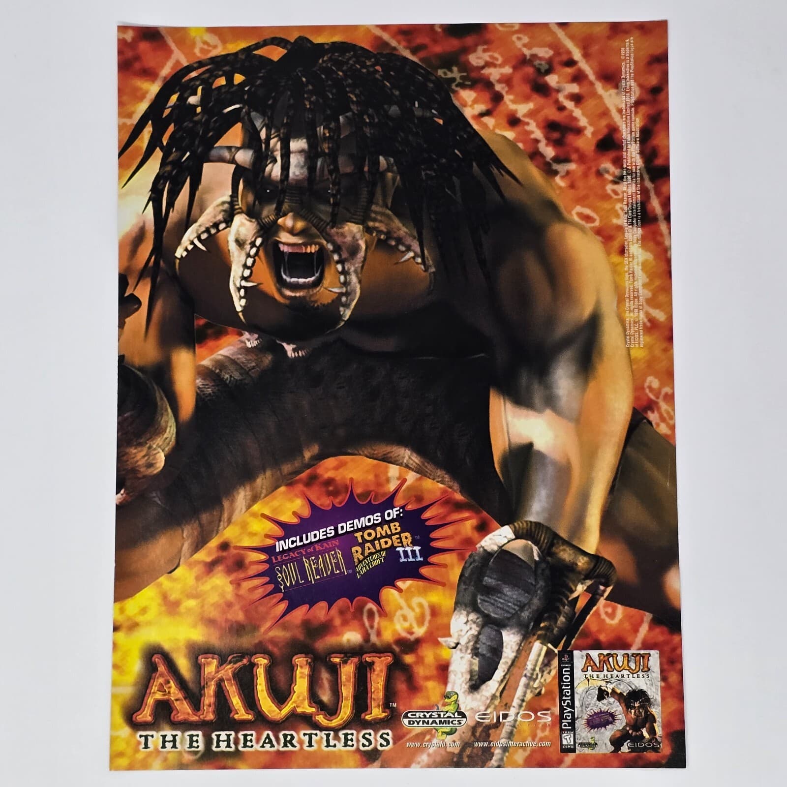 Akuji The Heartless PlayStation PS1 Demos Print Ad/Poster Official Promo Art