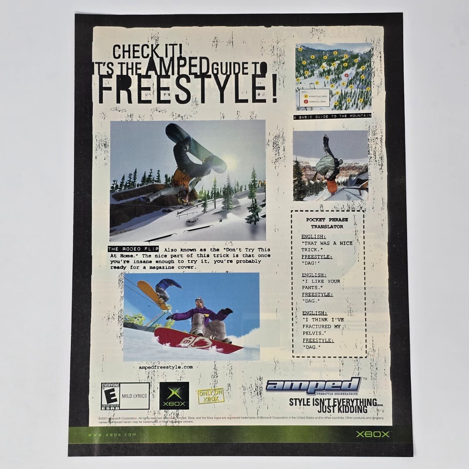 Amped Freestyle Snowboarding Xbox Check It Print Ad/Poster Official Promo Art