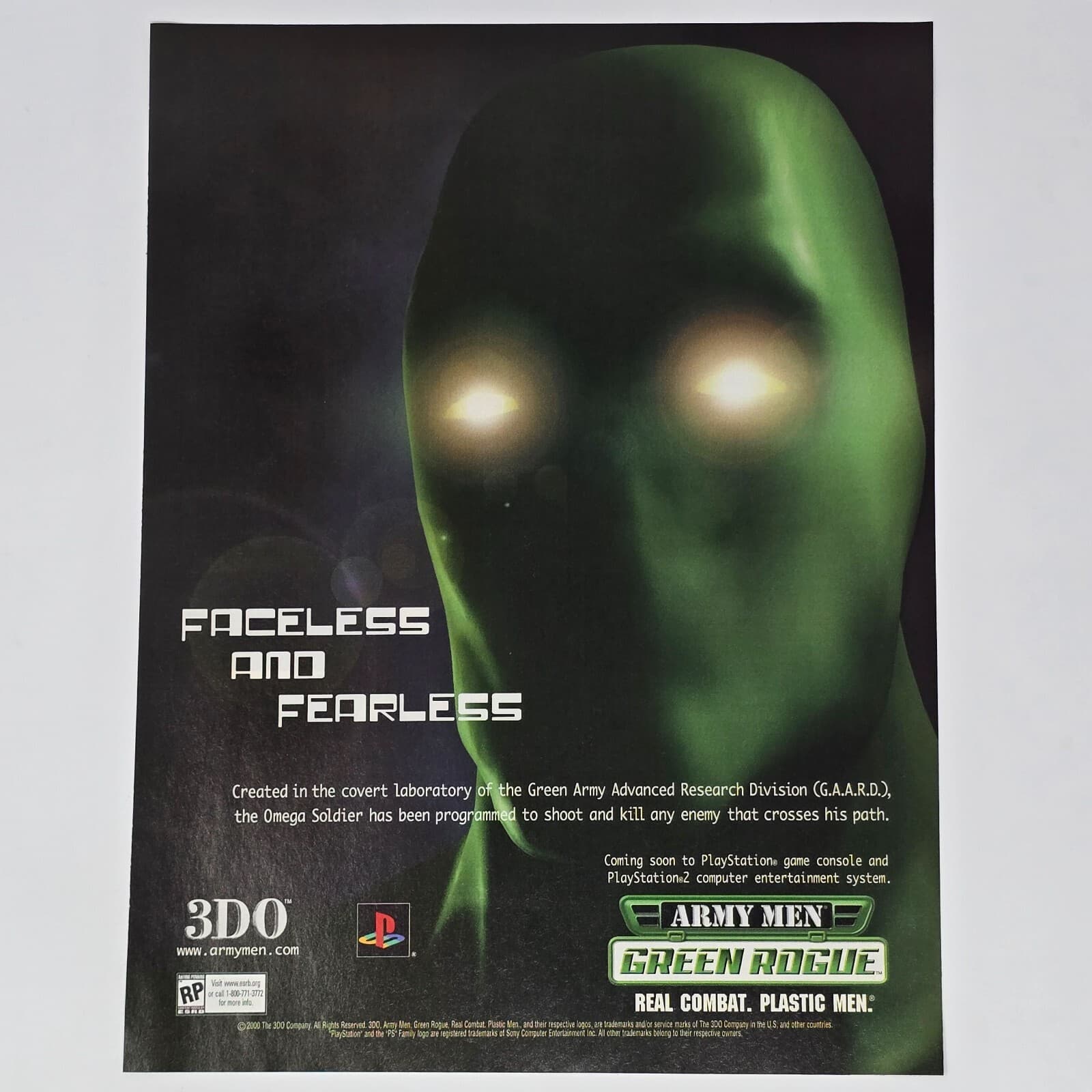 Army Men Geen Rogue PlayStation PS1 Faceless Print Ad/Poster Official Promo Art