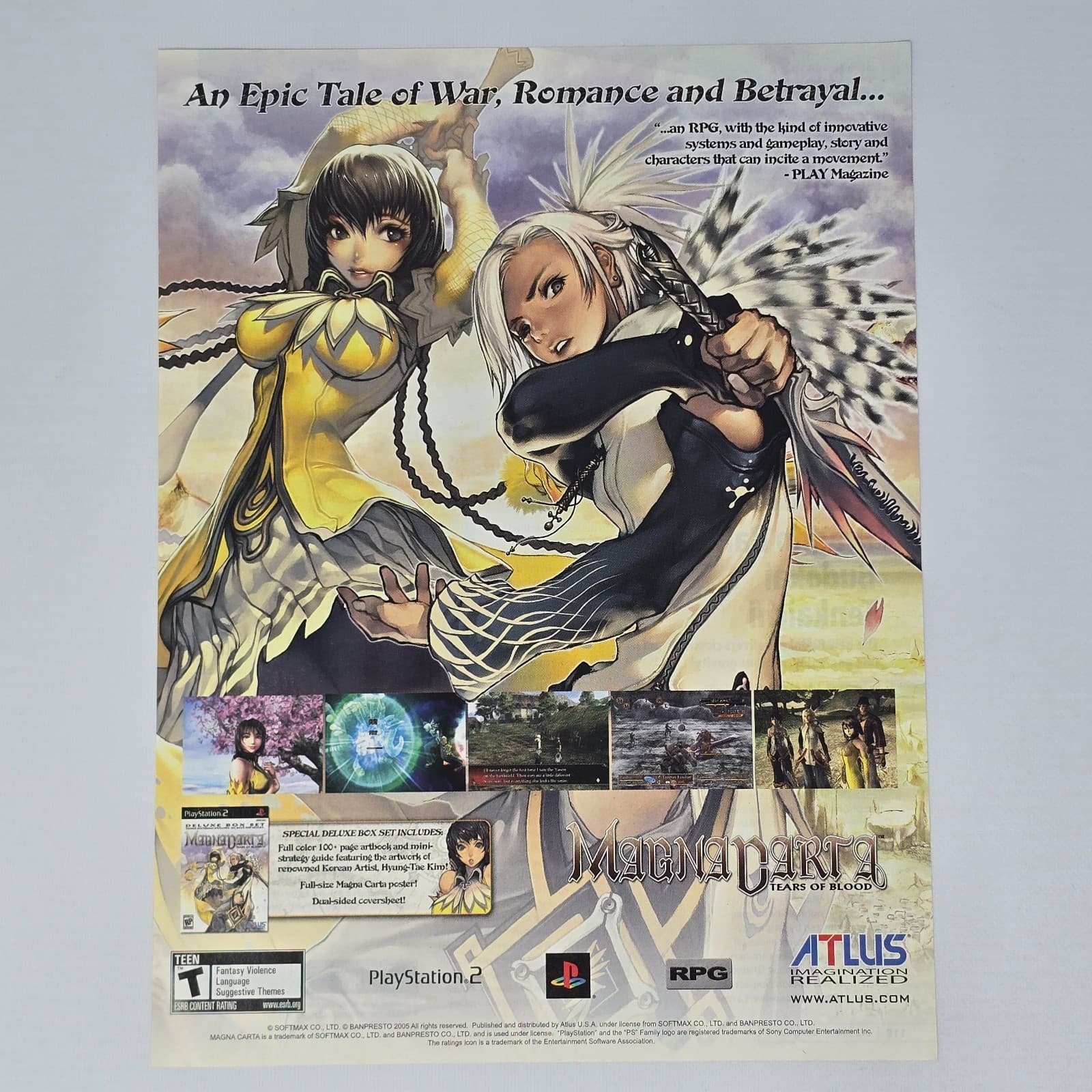 Magnacarta Tears Of Blood PlayStation 2 PS2 Betrayal Print Ad/Poster