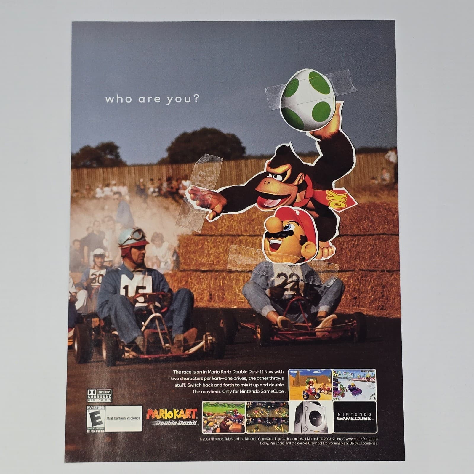 Mariokart Double Dash Nintendo GameCube Who Are You Print Ad/Poster