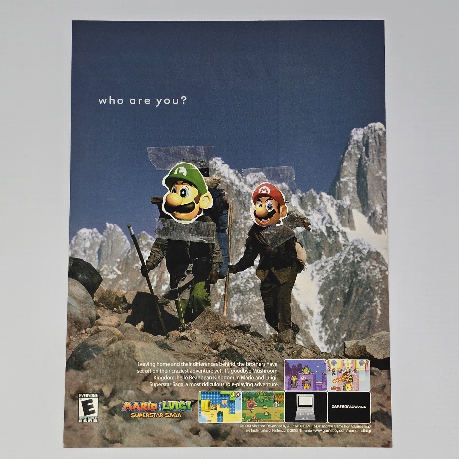 Mario & Luigi Superstar Saga Game Boy Advance Leaving Home Print Ad/Poster