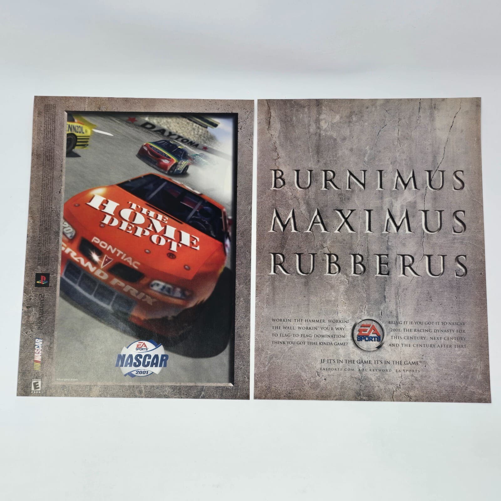 NASCAR 2001 Sony PlayStation 2 PS2 Burnimus Print Ad/Poster Promo Art