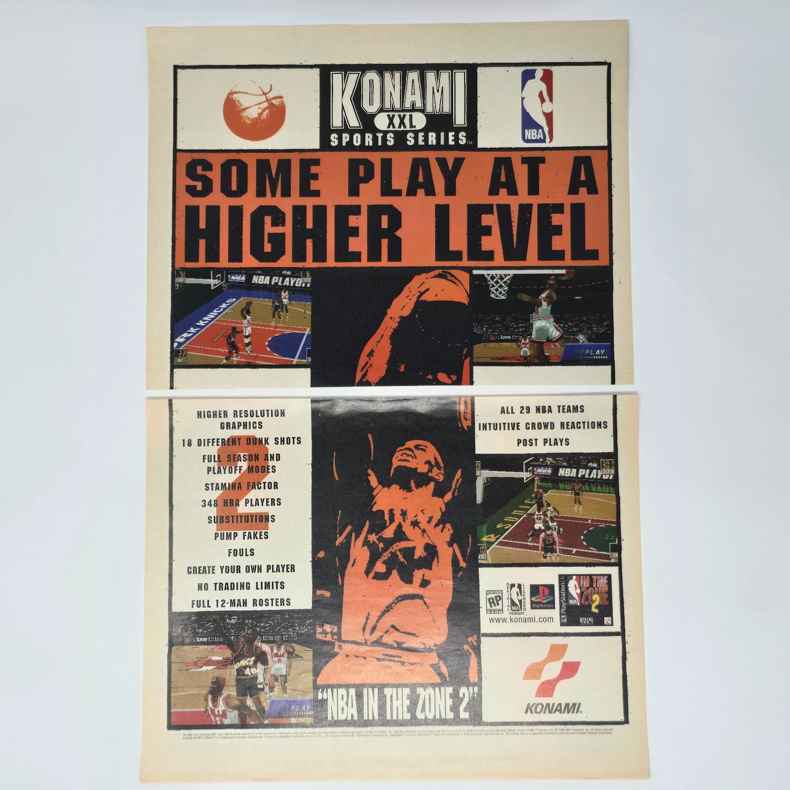 NBA In The Zone 2 Sony PlayStation 1 PS1 Resolution Print Ad/Poster Promo Art