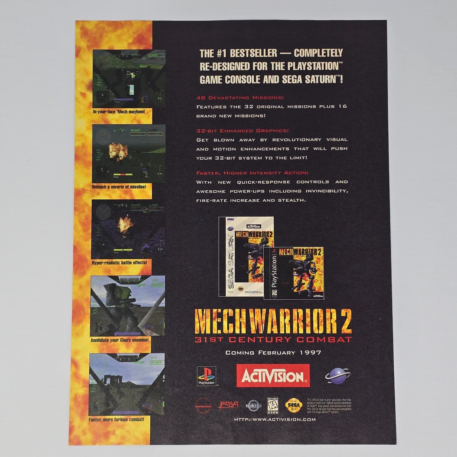 Mech Warrior 2 31st Century Combat PS1 Sega Saturn Higher Print Ad/Poster
