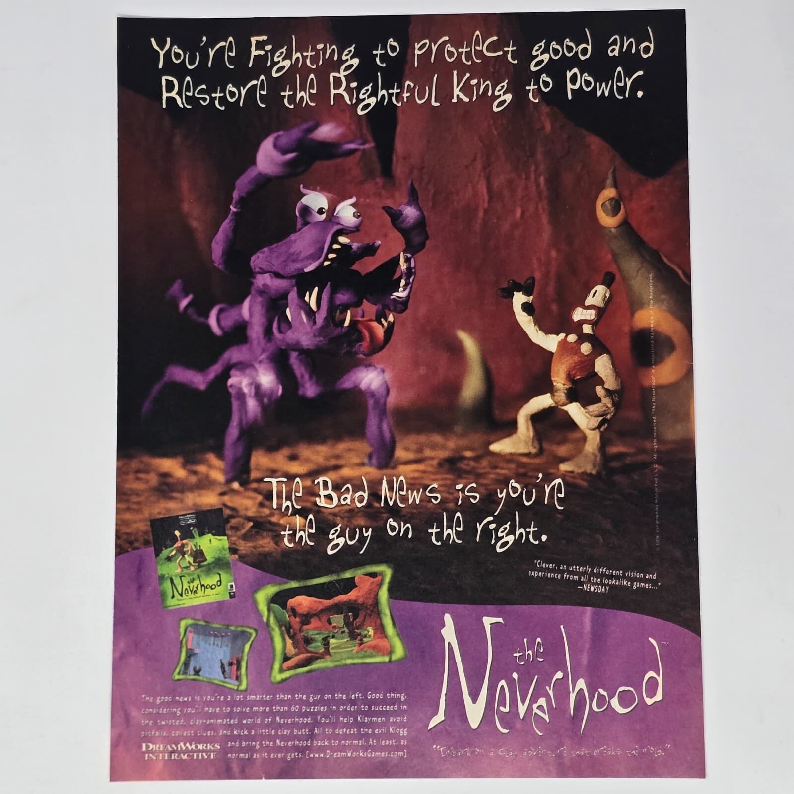 The Neverhood PC Bad News Print Ad/Poster Promo Art