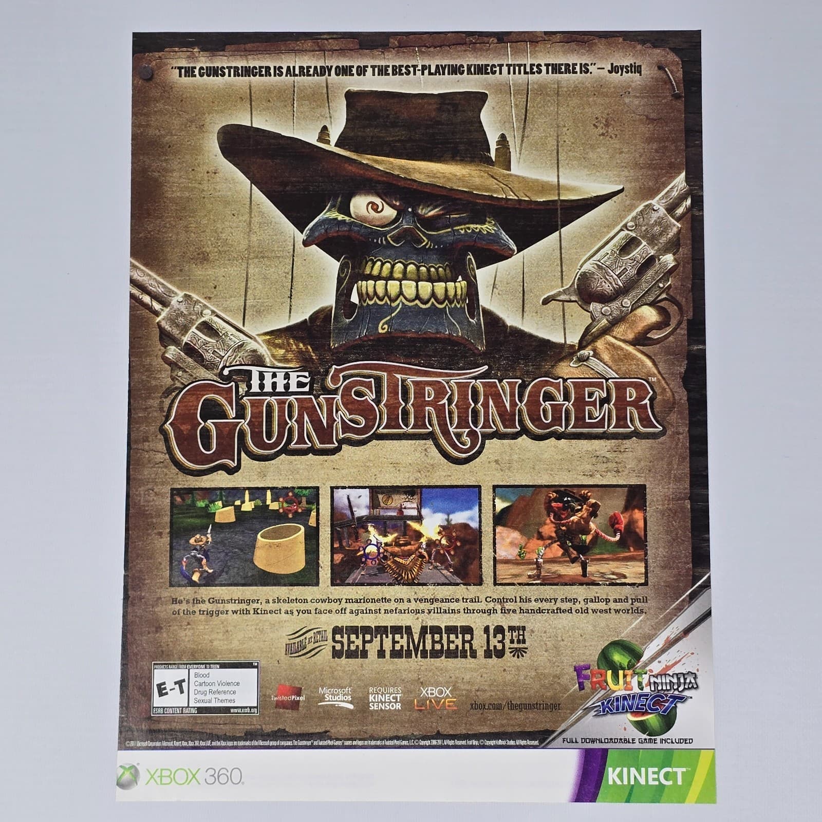The Gunstringer Xbox 360 September 13th Print Ad/Poster