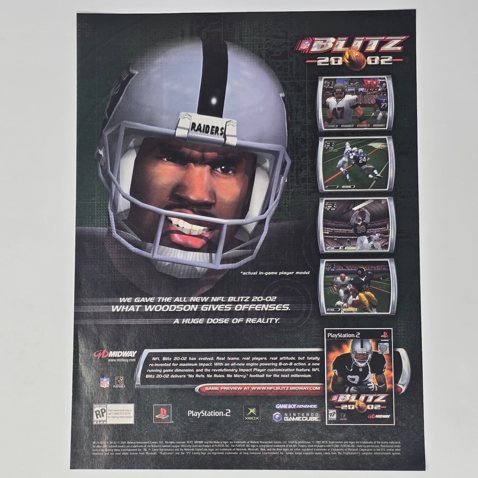 NFL Blitz 2002 PS2 Xbox GameCube GameBoy Advance Print Ad/Poster Promo Art