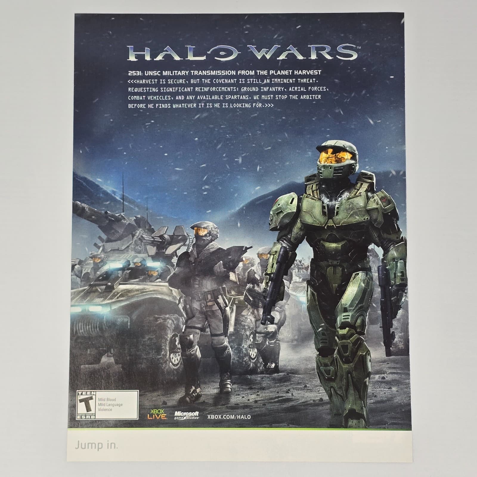 Halo Wars Xbox 360 Transmission From The Planet Harvest Print Ad/Poster