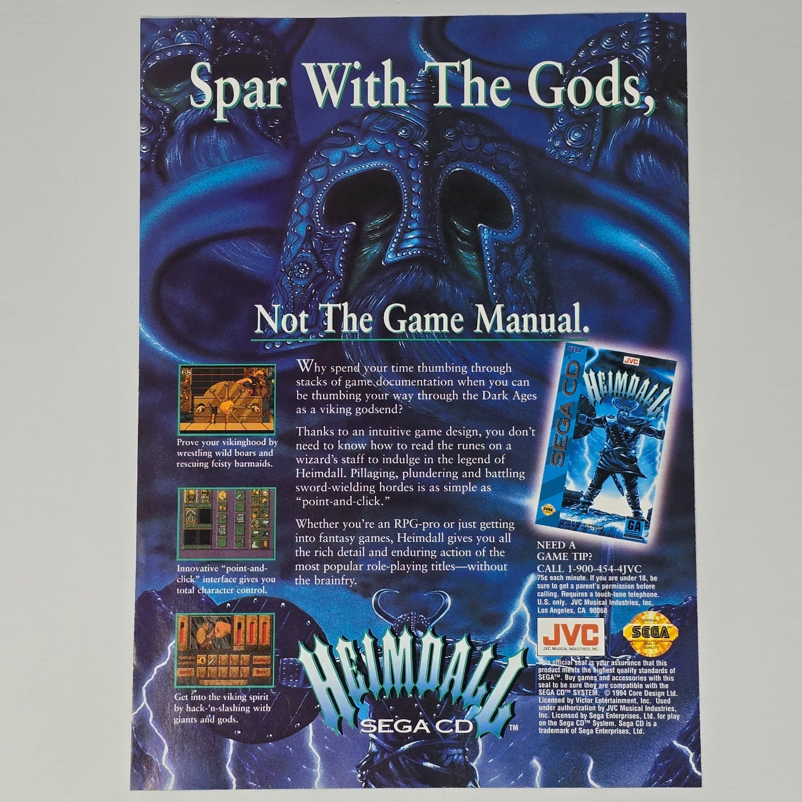Heimdall Sega CD Spar With The Gods Print Ad/Poster