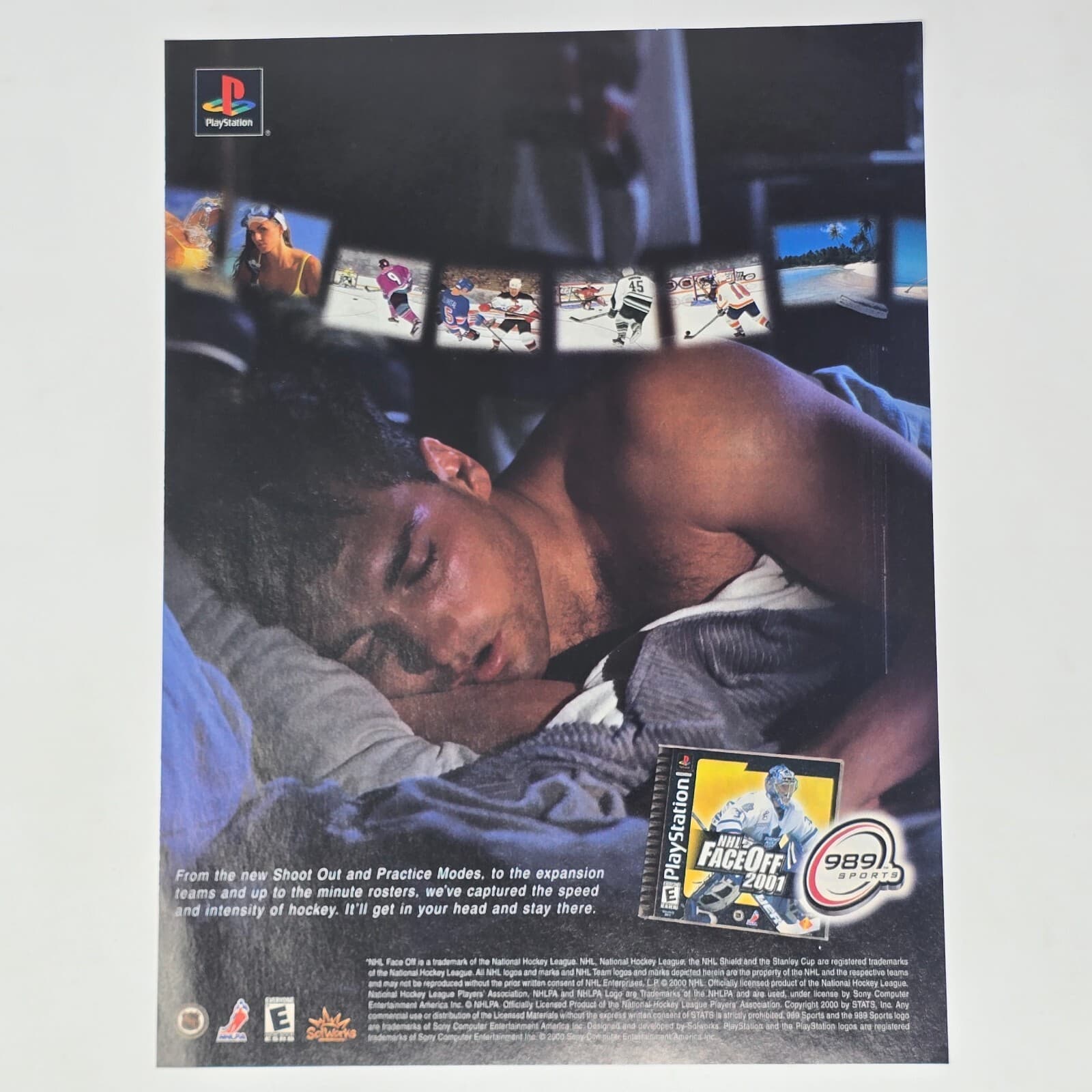 NHL FaceOff 2001 Sony PlayStation 1 PS1 Sleep Print Ad/Poster Promo Art