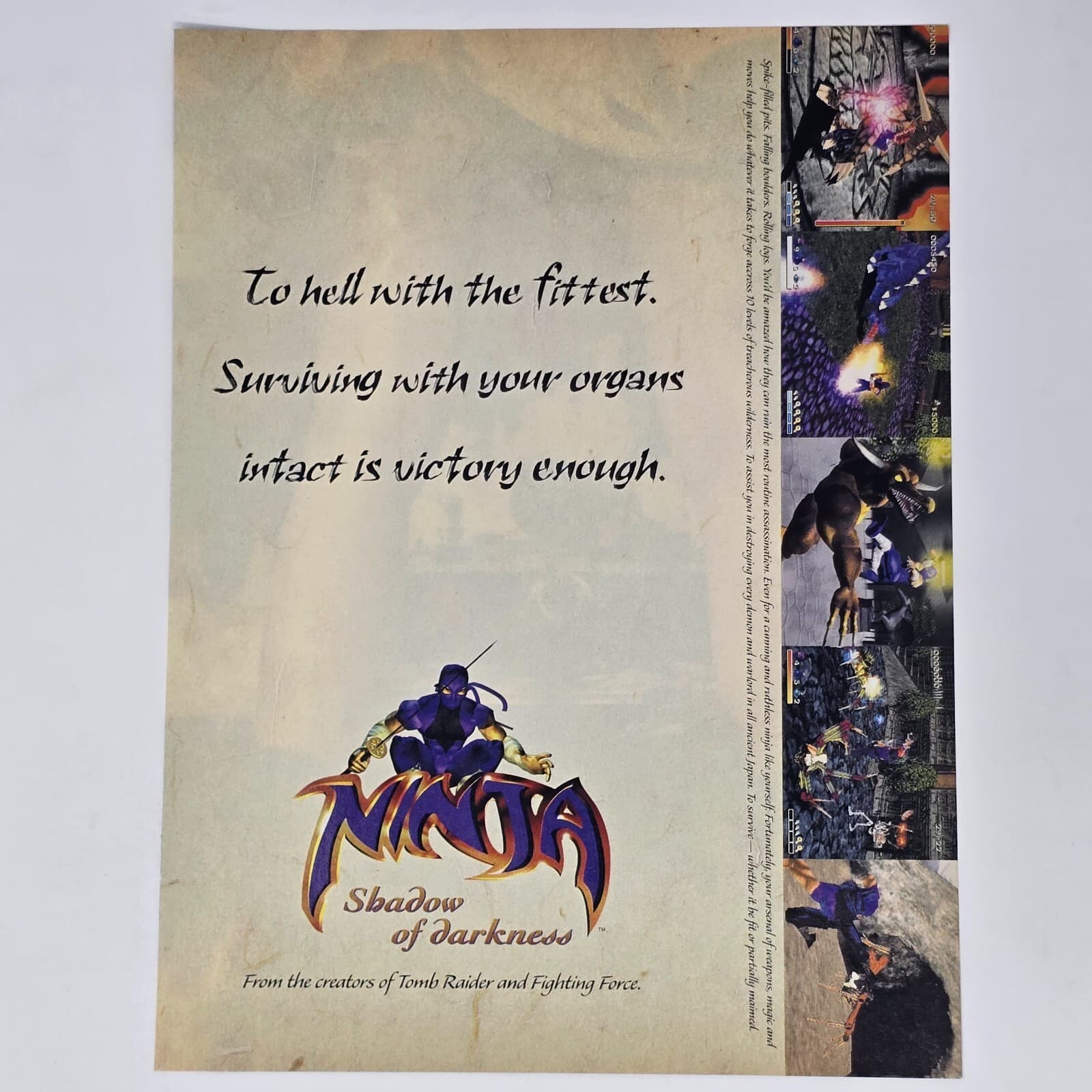 Ninja Shadow of Darkness Sony PlayStation 1 PS1 Print Ad/Poster Promo Art