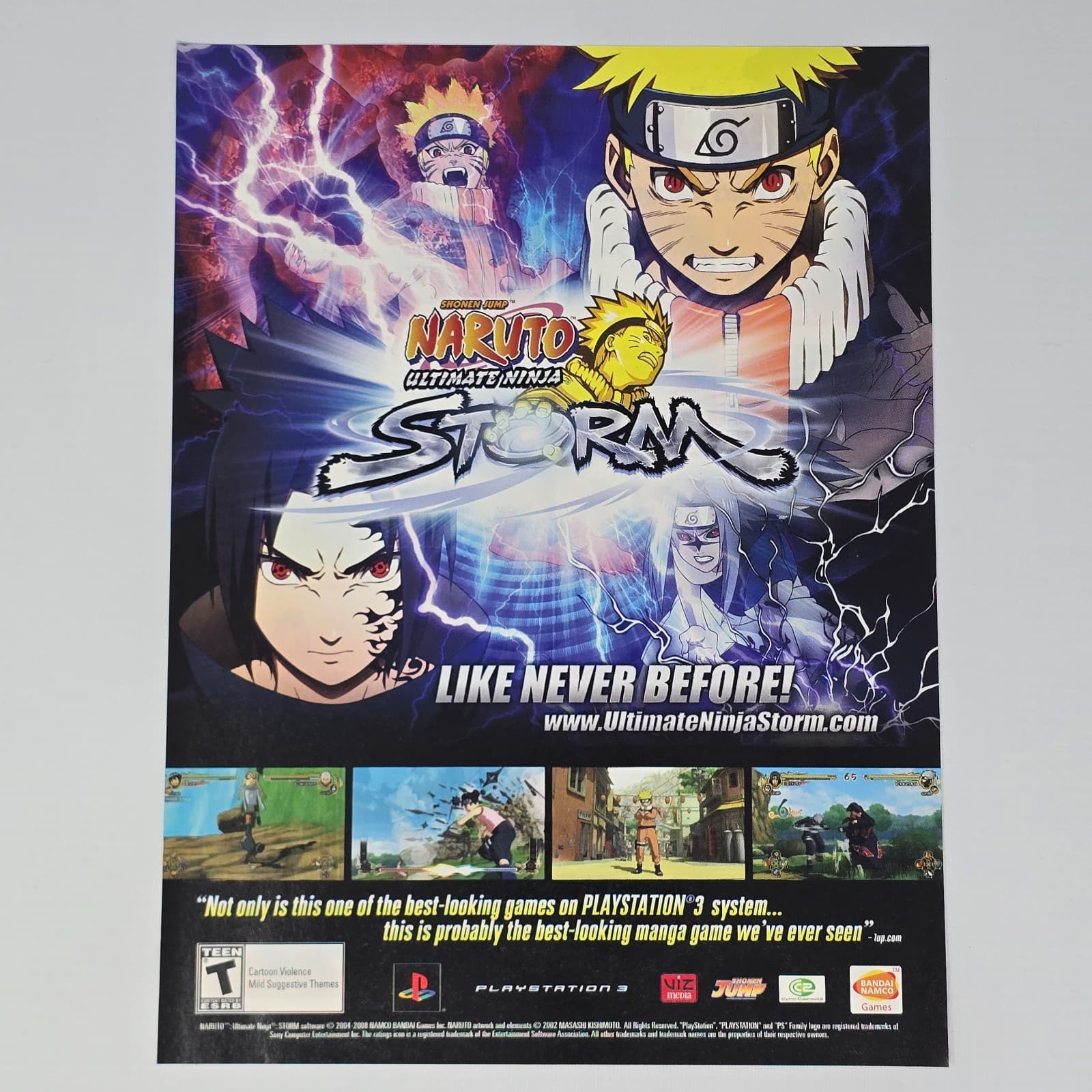 Naruto Ultimate Ninja Storm PlayStation 3 PS3 Never Before Print Ad/Poster