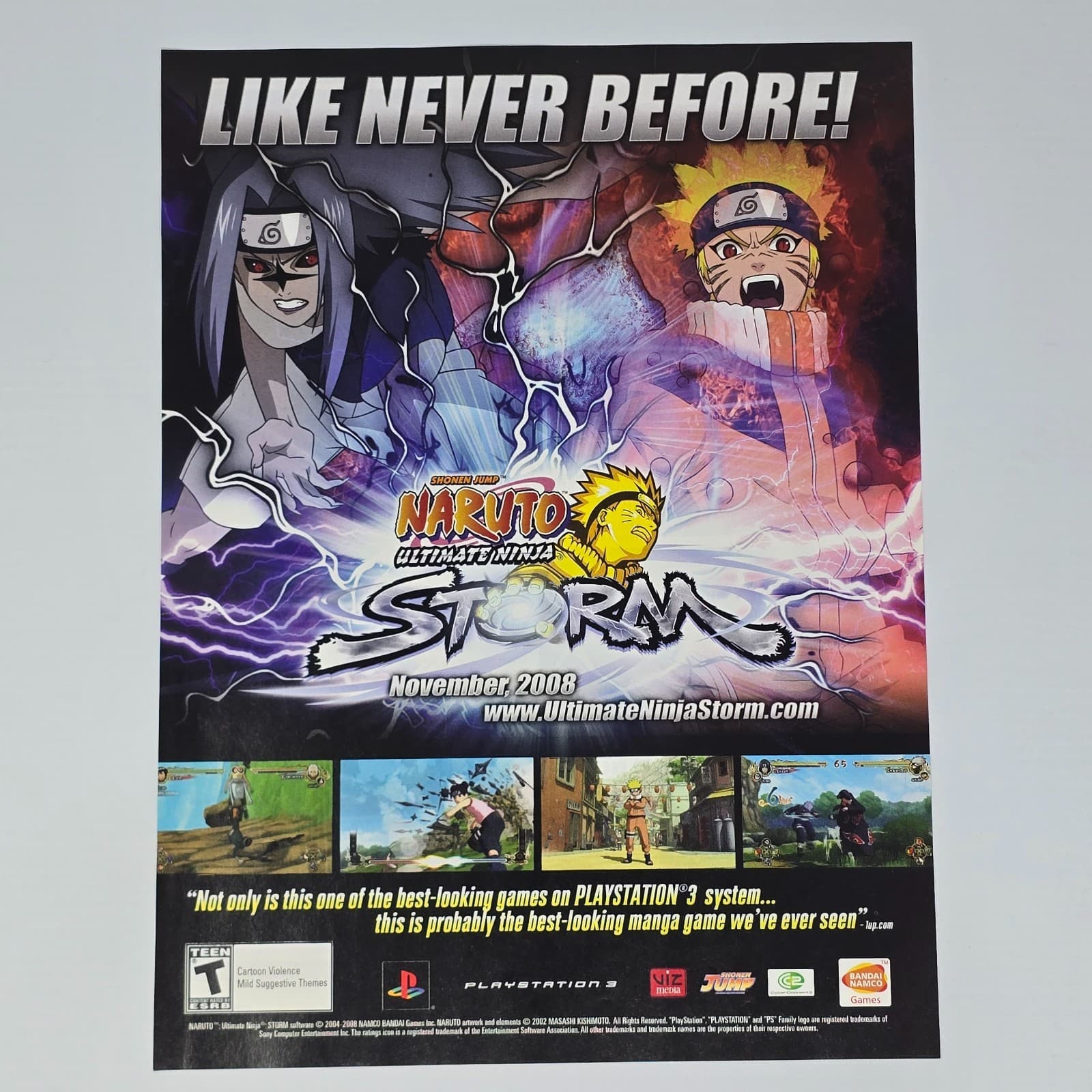 Naruto Ultimate Ninja Storm PlayStation 3 PS3 Manga Print Ad/Poster