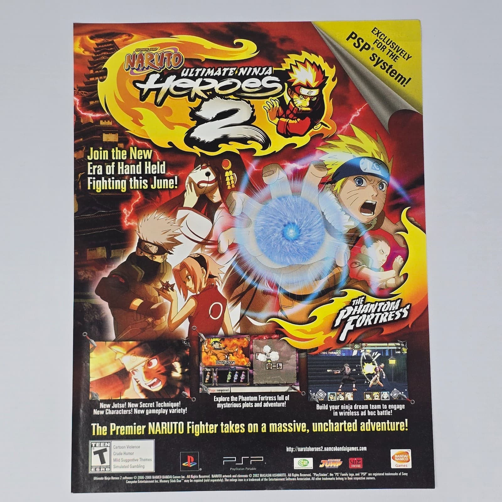 Naruto Ultimate Ninja Heroes 2 PSP Phantom Print Ad/Poster